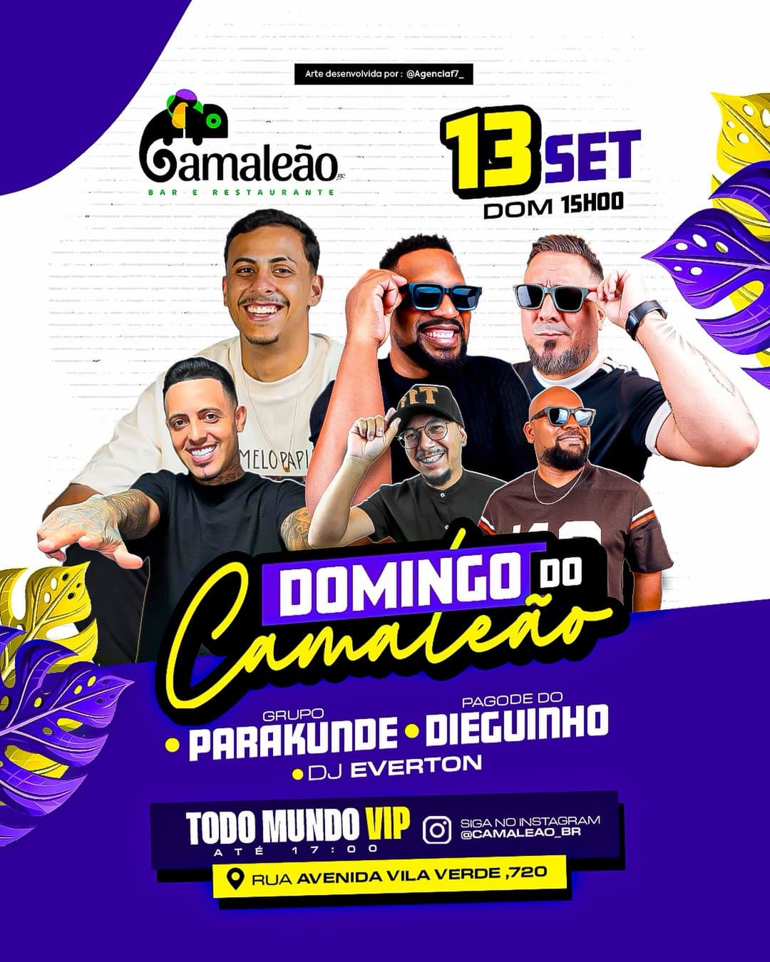 Flyer de Grupo Parakundê, Cantor Dieguinho e DJ Everton
