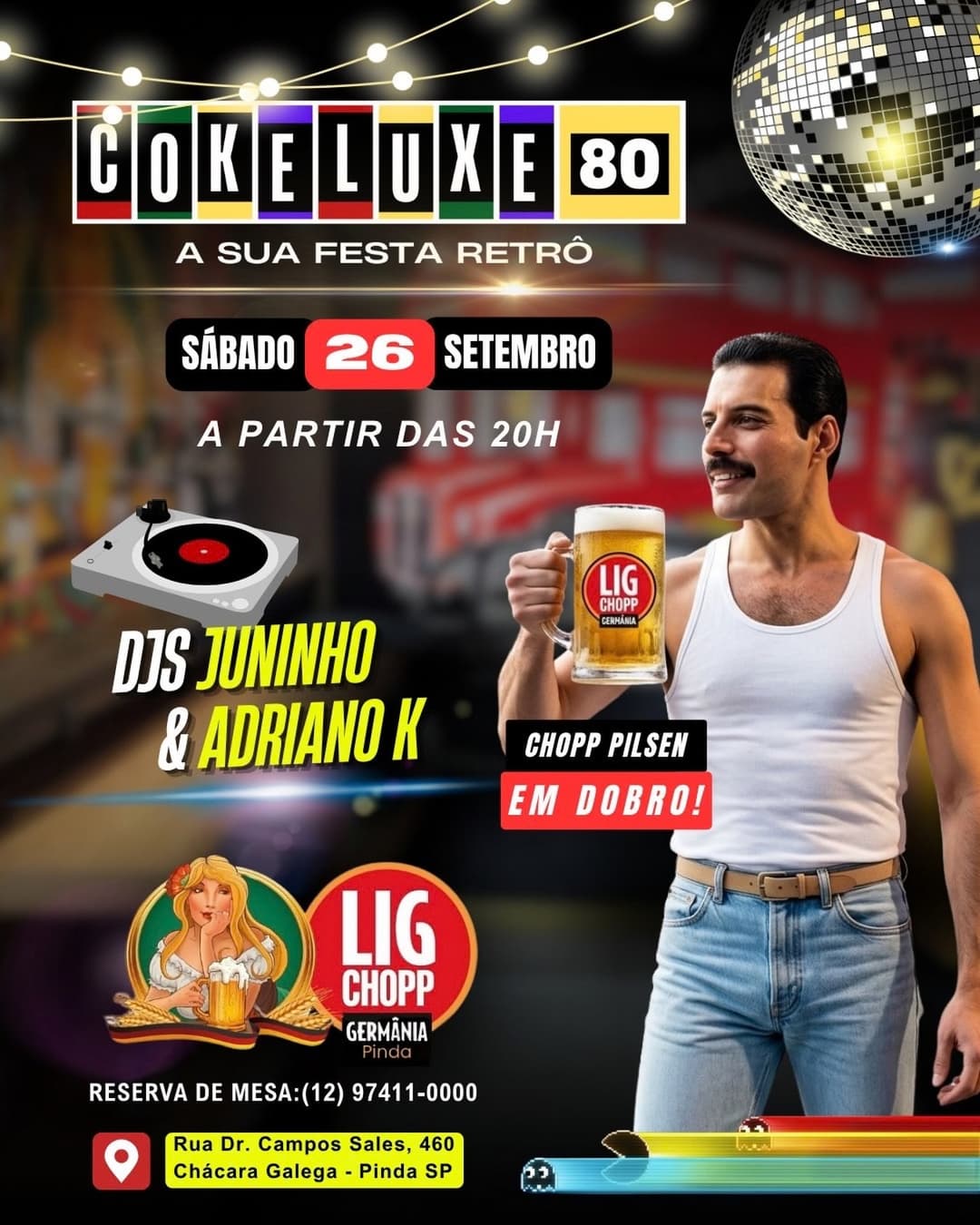 Flyer de DJ Adriano K. e DJ JUNINHO