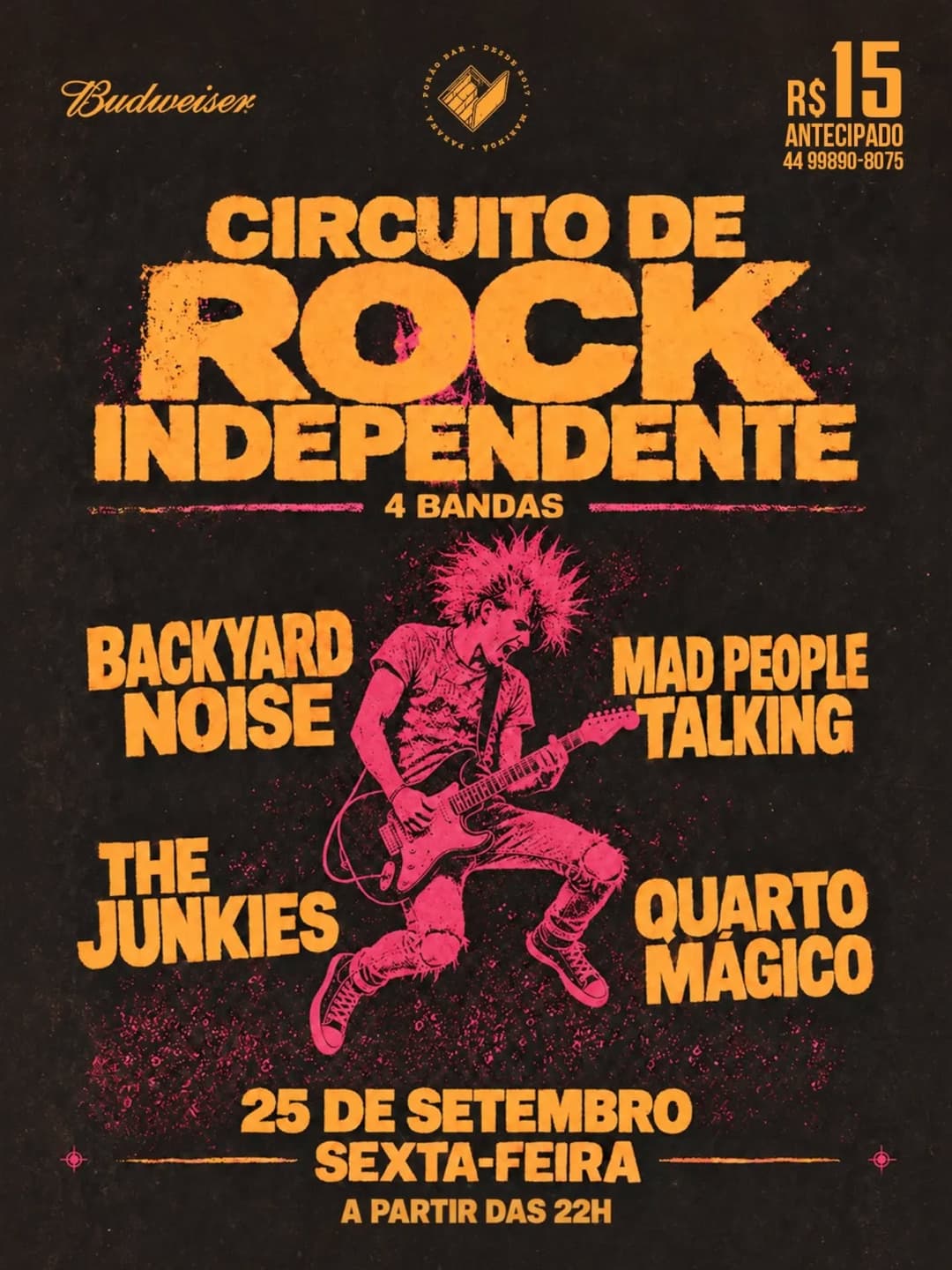 Flyer de Mad People Talking, Quarto Mágico e mais 2 artistas
