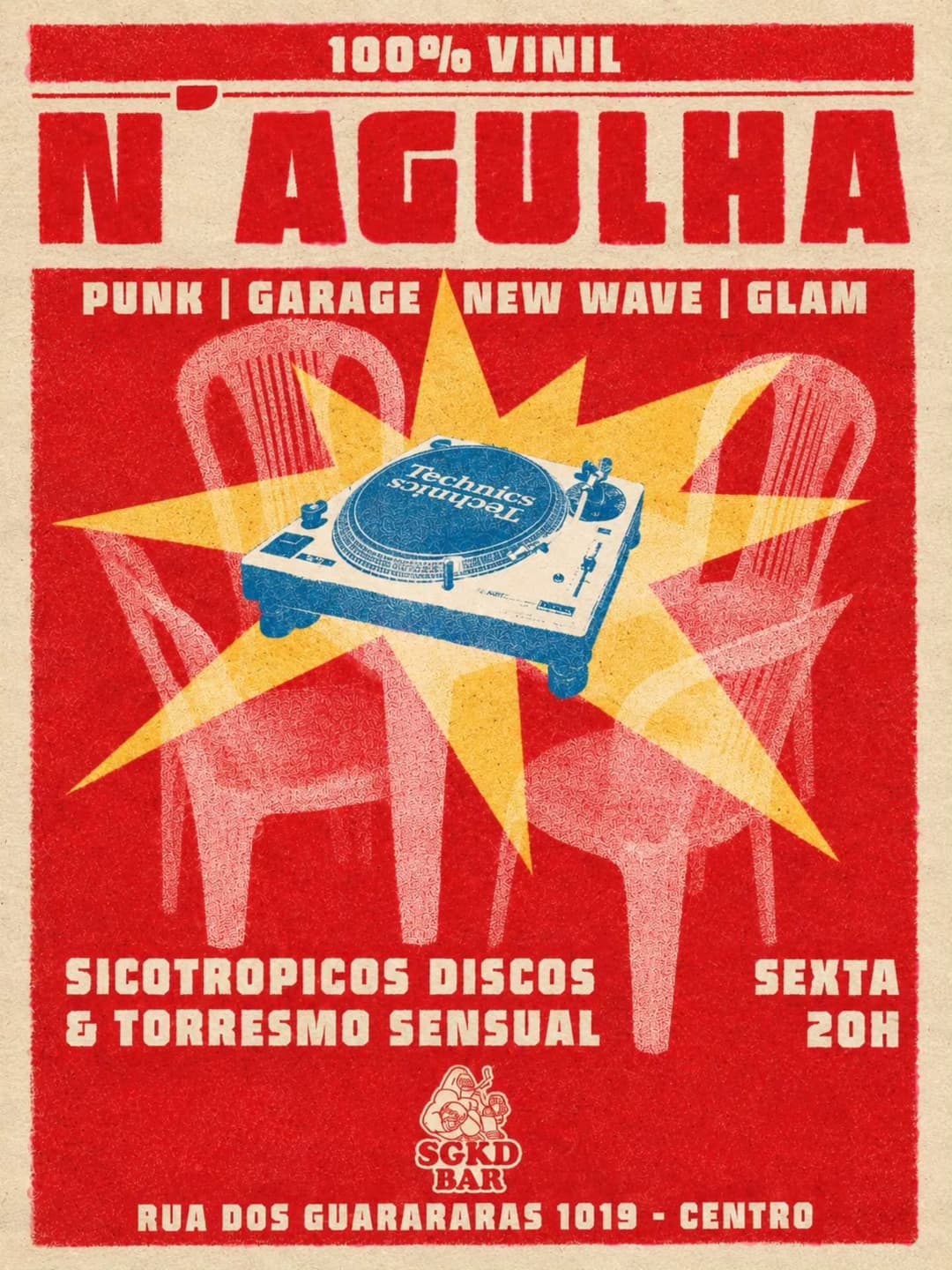 Flyer de Sicotropicos Discos e torresmo_sensual