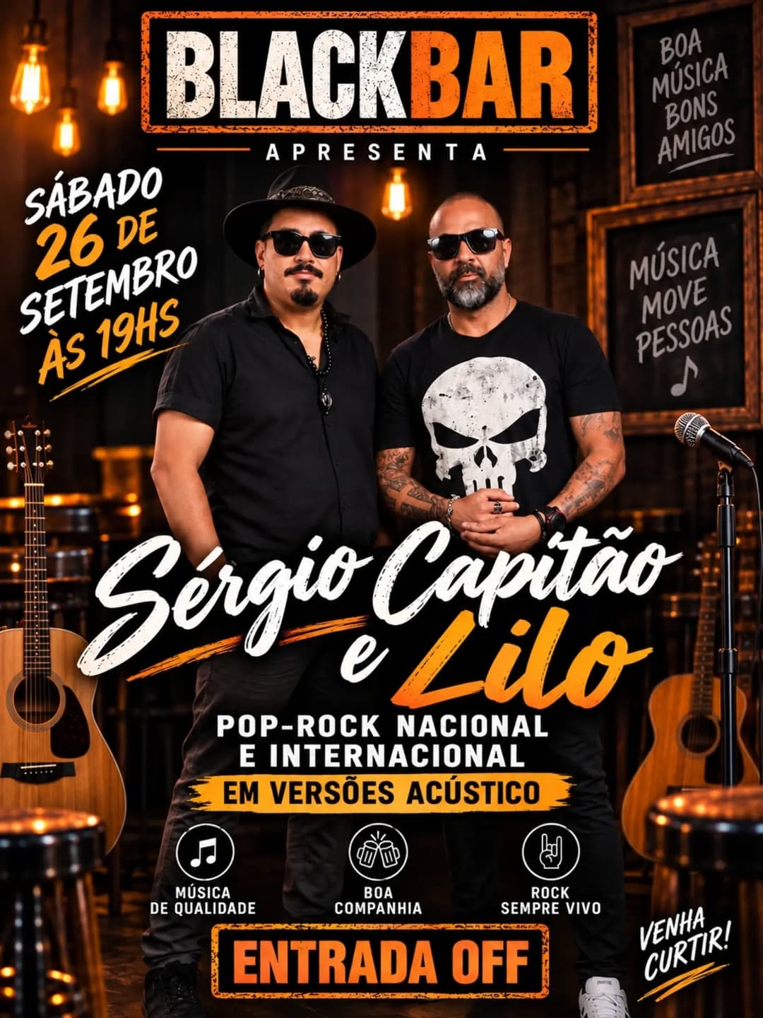 Flyer de Sergio Capitão e Lilo Wilhan