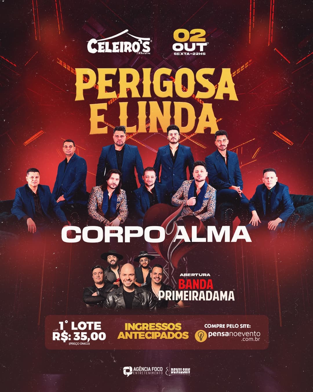 Flyer de Corpo e Alma e Primeira Dama