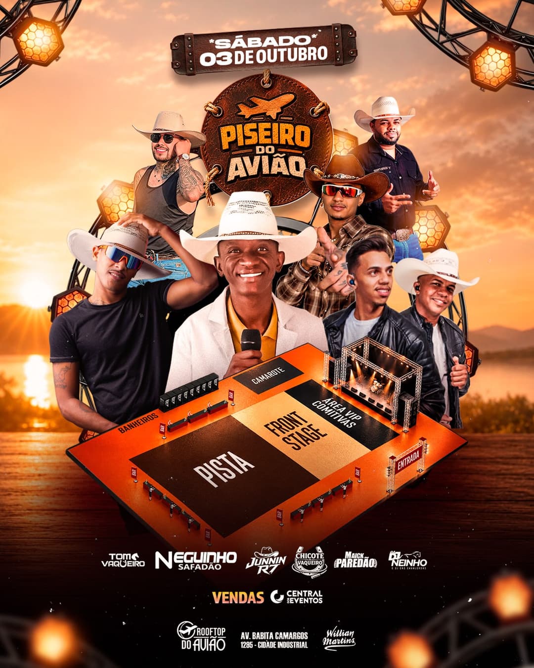 Flyer de Toms Vaqueiro, Neguinho Safadão e mais 4 artistas