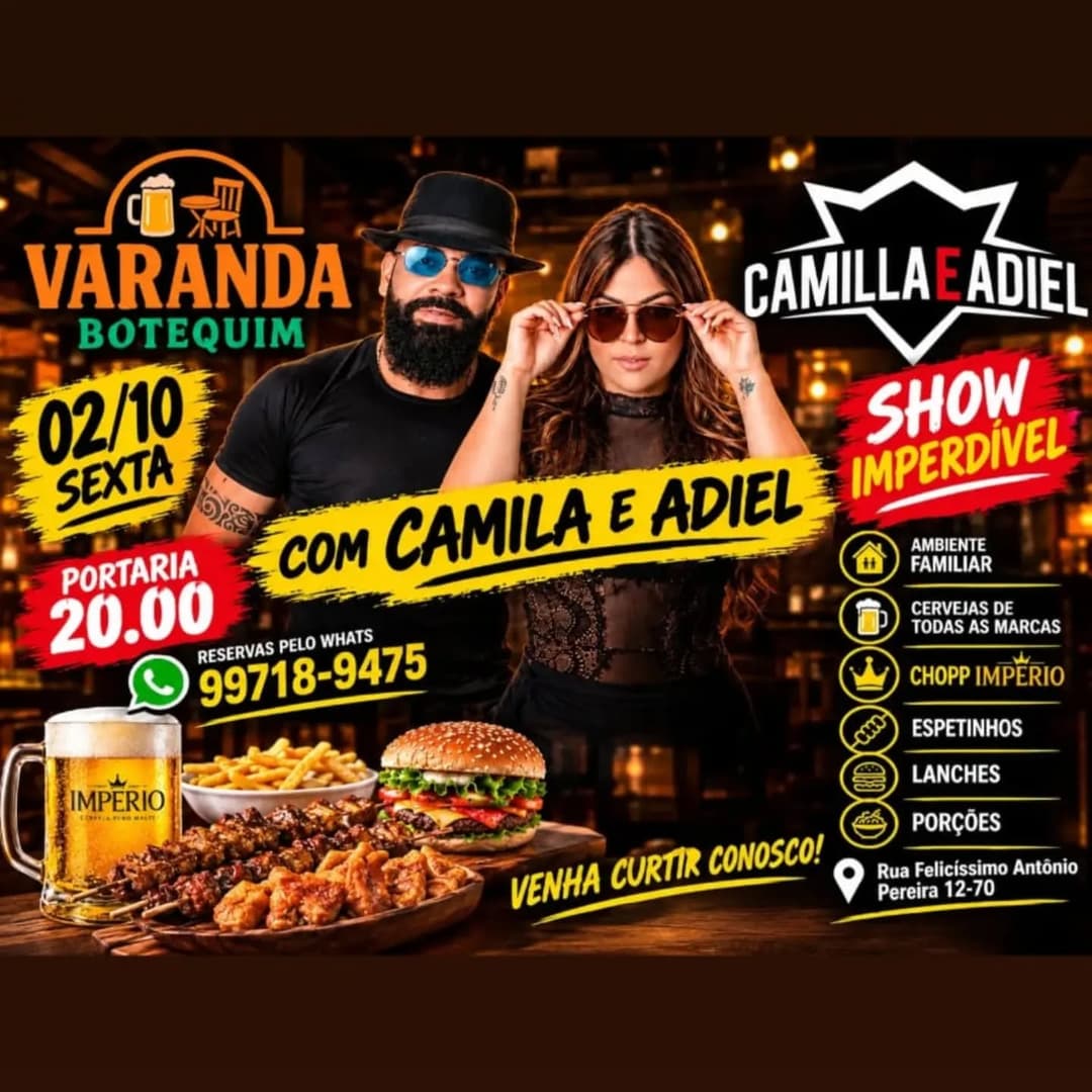 Flyer de Camilla e Adiel