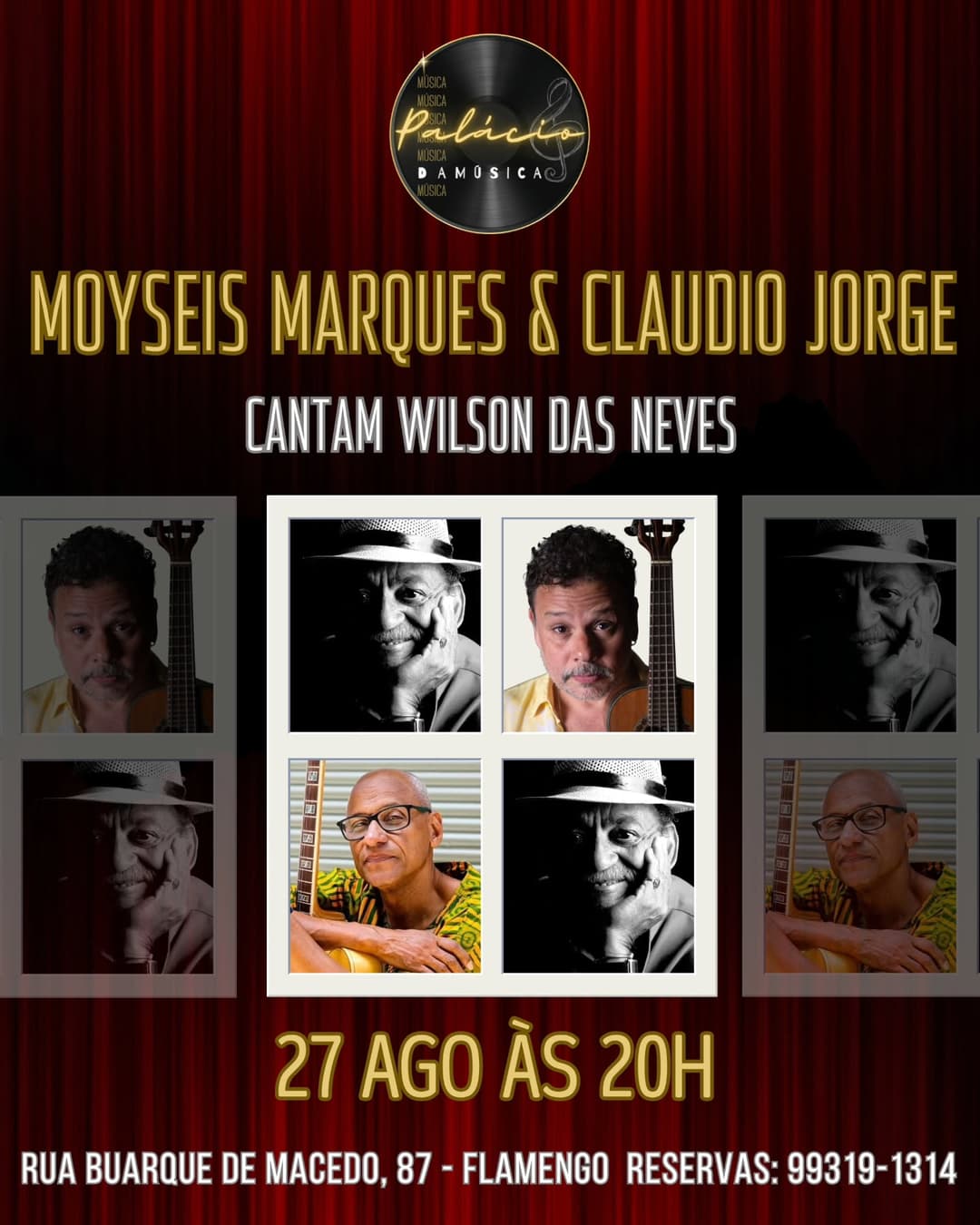 Flyer de Moyseis Marques e Claudio Jorge