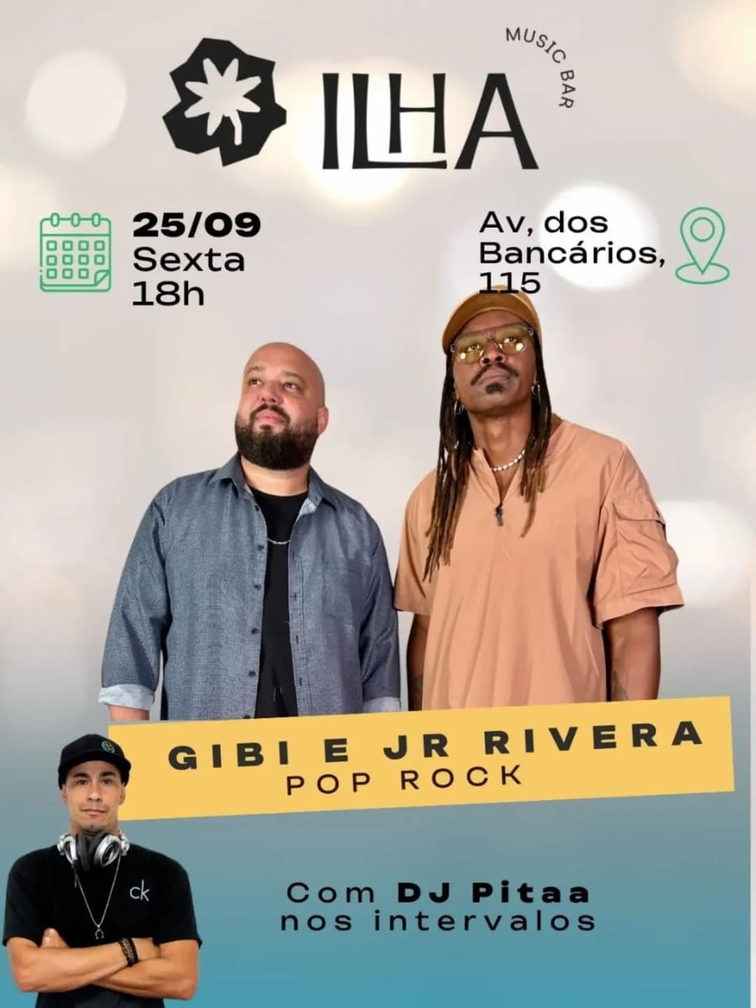 Flyer de Gibi e JR Rivera