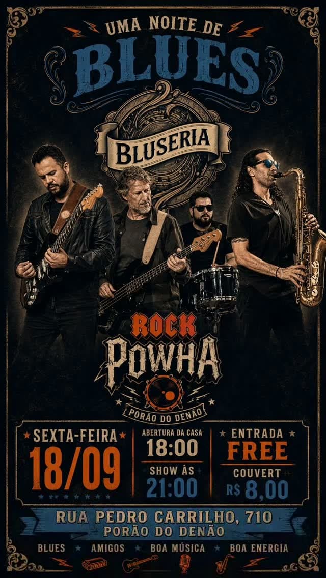 Flyer de Bluseria e Rock Powha