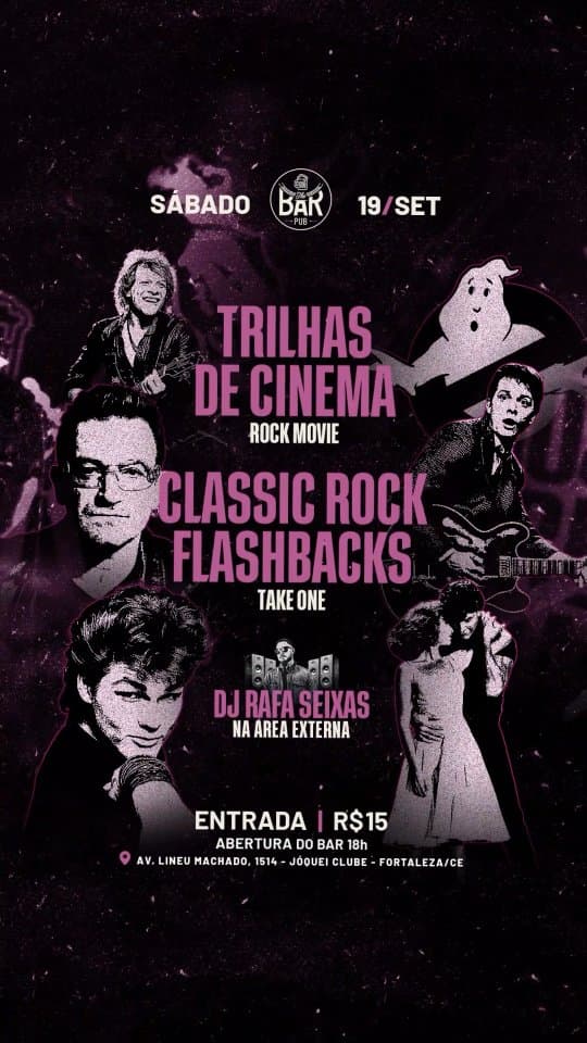 Flyer de Rock Movie, Take One e DJ Rafa Seixas