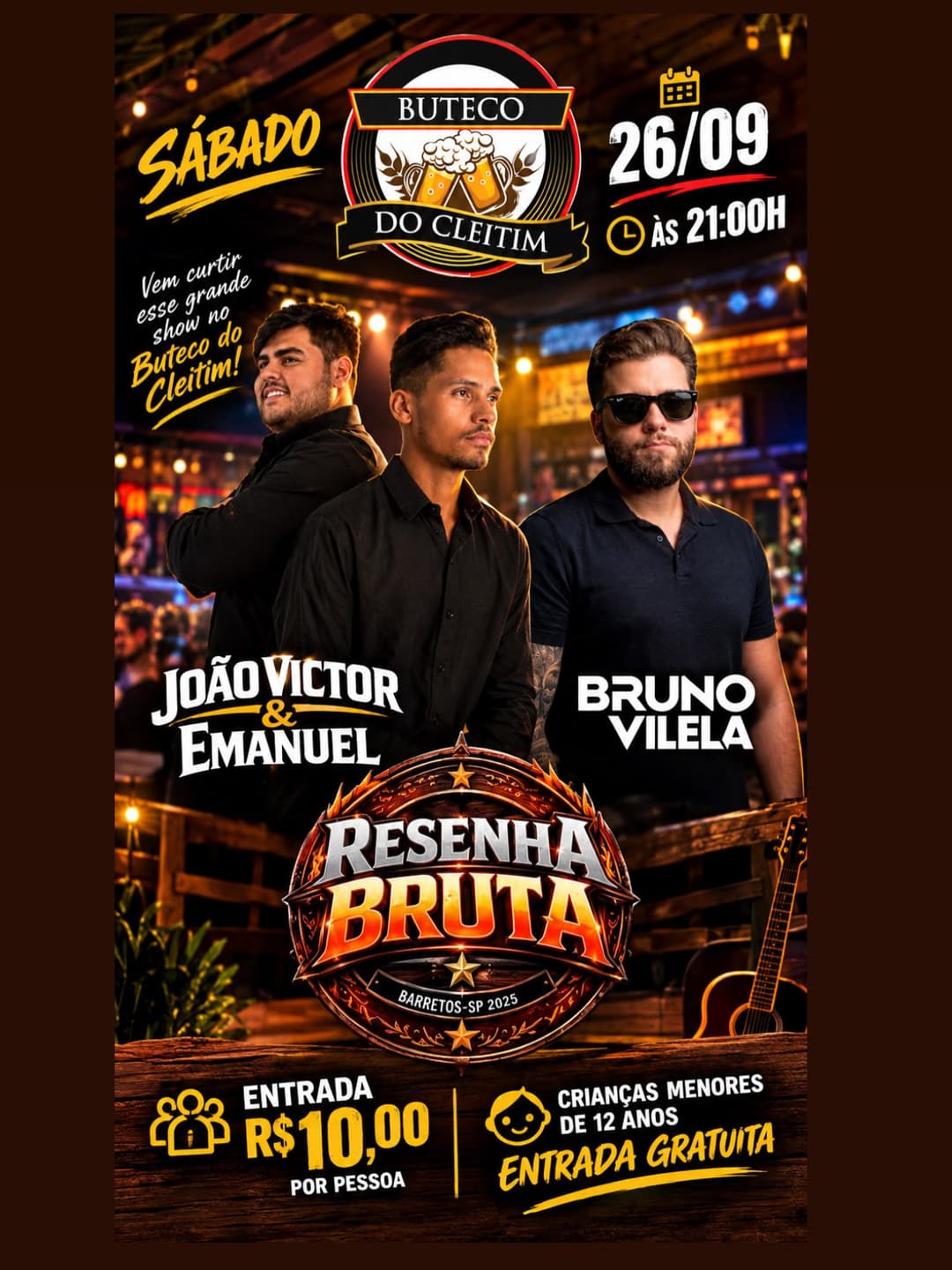 Flyer de João Victor & Emanuel e Bruno Vilela