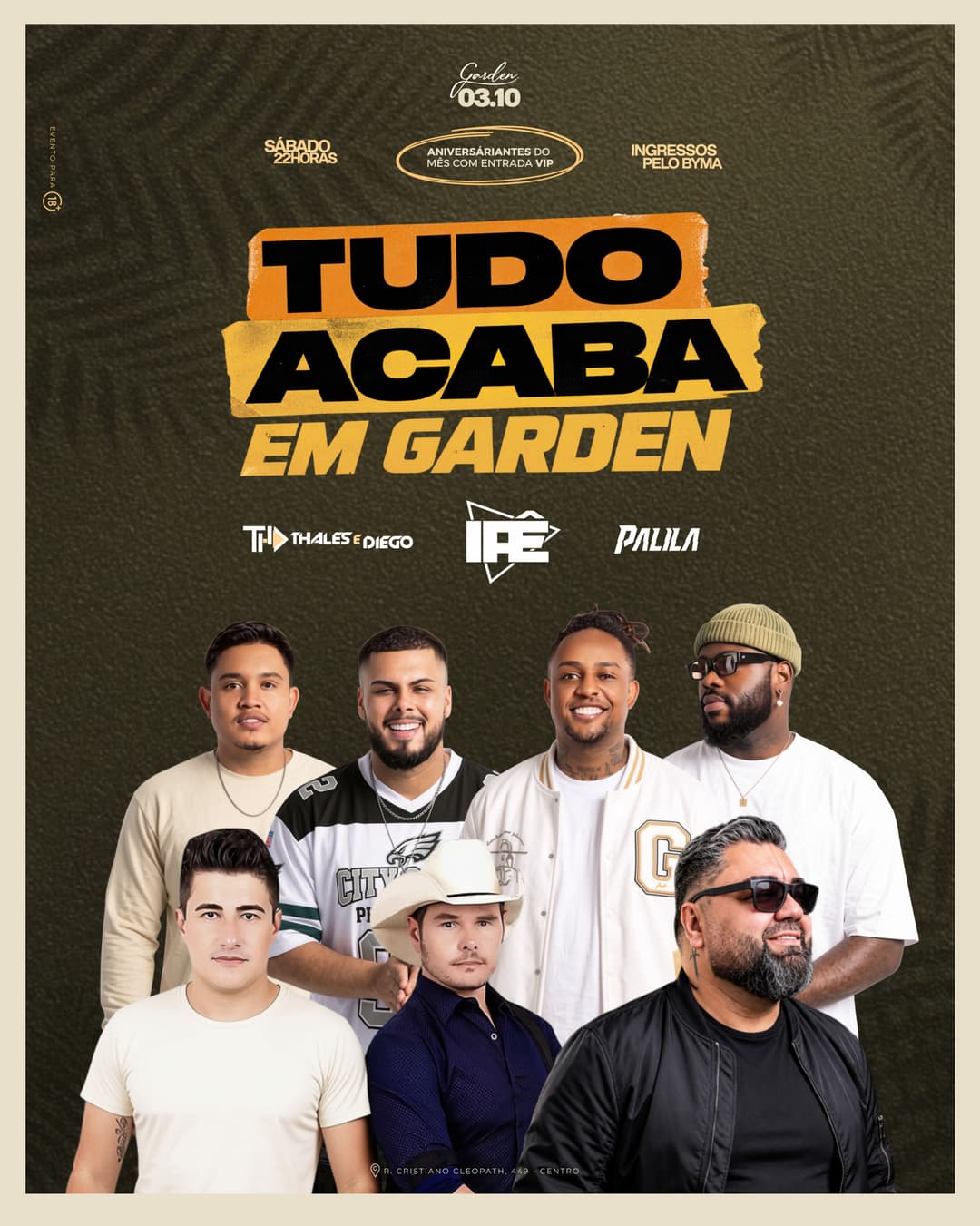 Flyer de Grupo Iaê, Thales & Diego e Palila