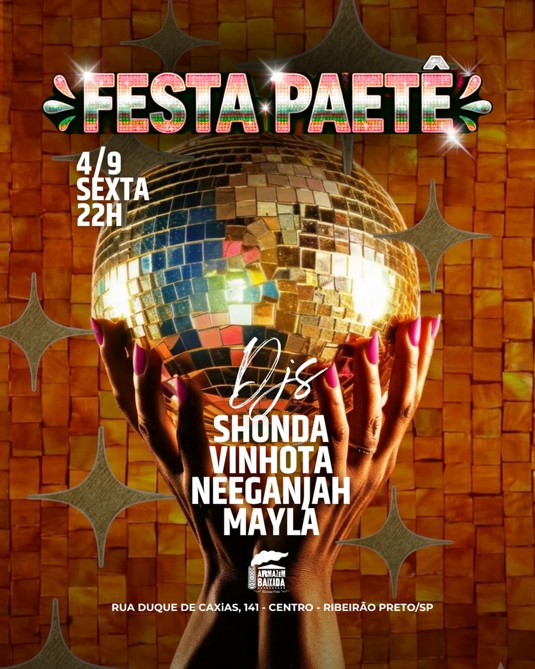 Flyer de Camila Telles, Vinhota, Mayla e SHONDA