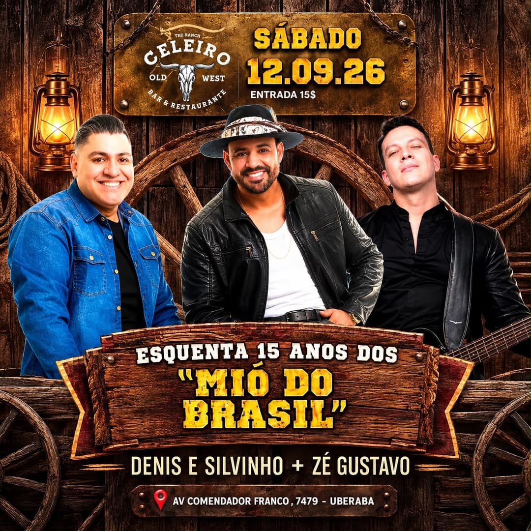 Flyer de Denis & Silvinho, Zé Gustavo e Os Mió do Brasil