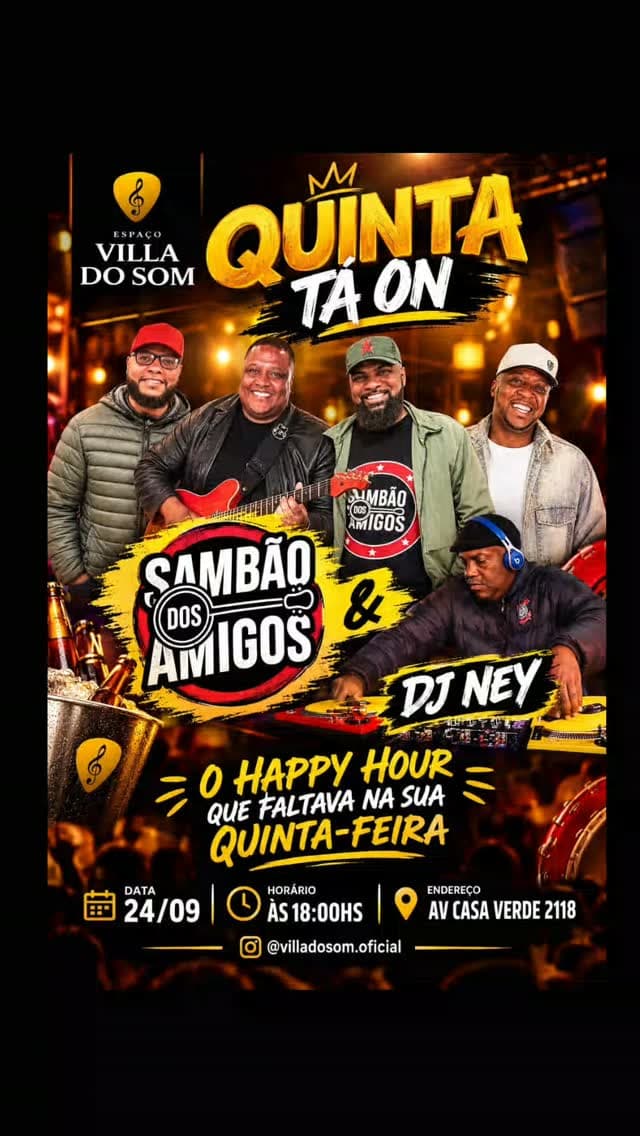 Flyer de Sambão dos Amigos e DJ Ney