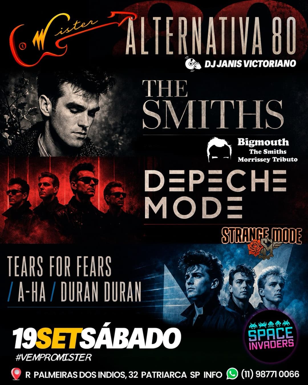 Flyer de Bigmouth, Strange Mode e Dj Janis