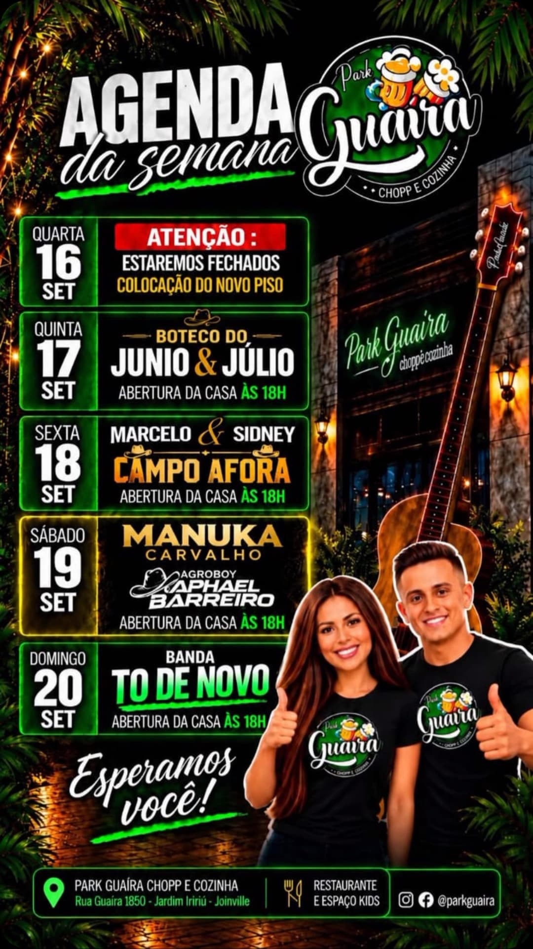 Flyer de Manuka Carvalho e AgroBoy Raphael Barreiro