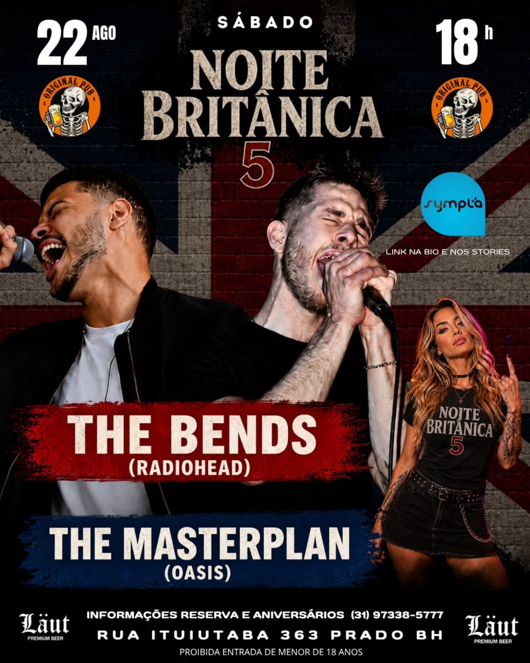 Flyer de The Bends e Banda The Masterplan