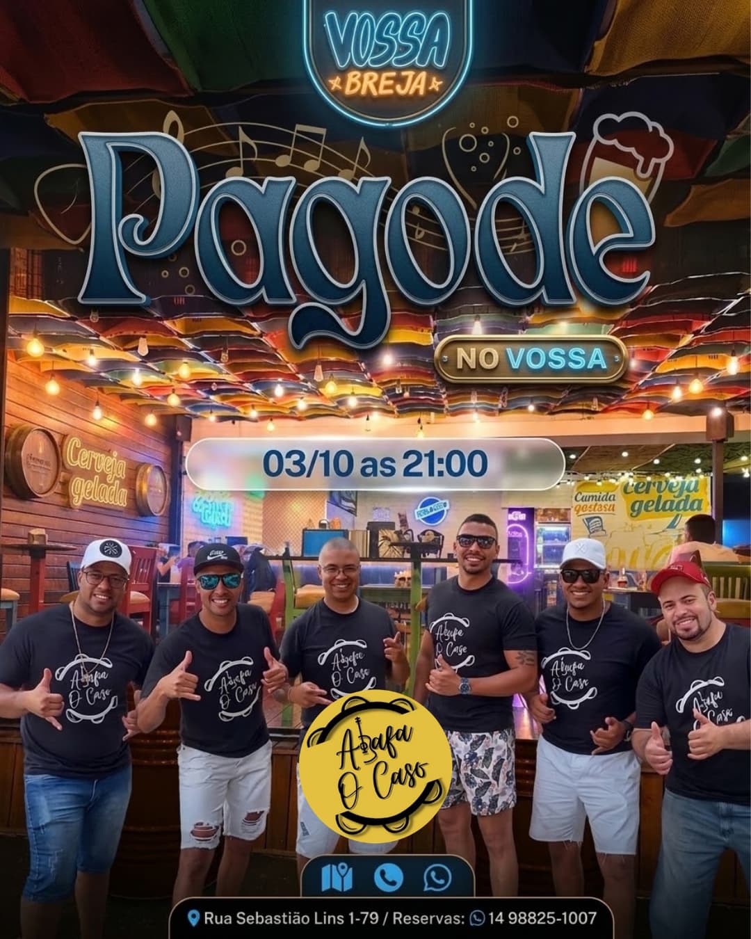 Flyer de Grupo Abafa o Caso