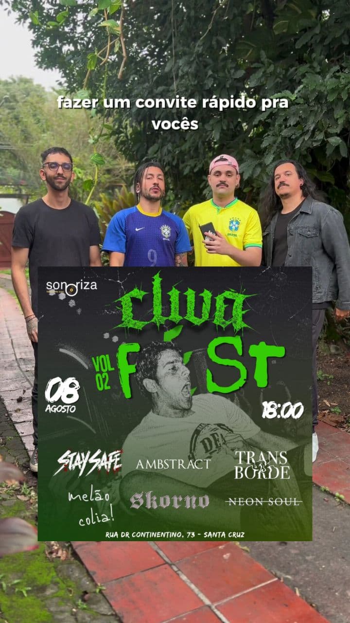 Flyer de Neon Soul, StaySafe, Cliva e mais 5 artistas