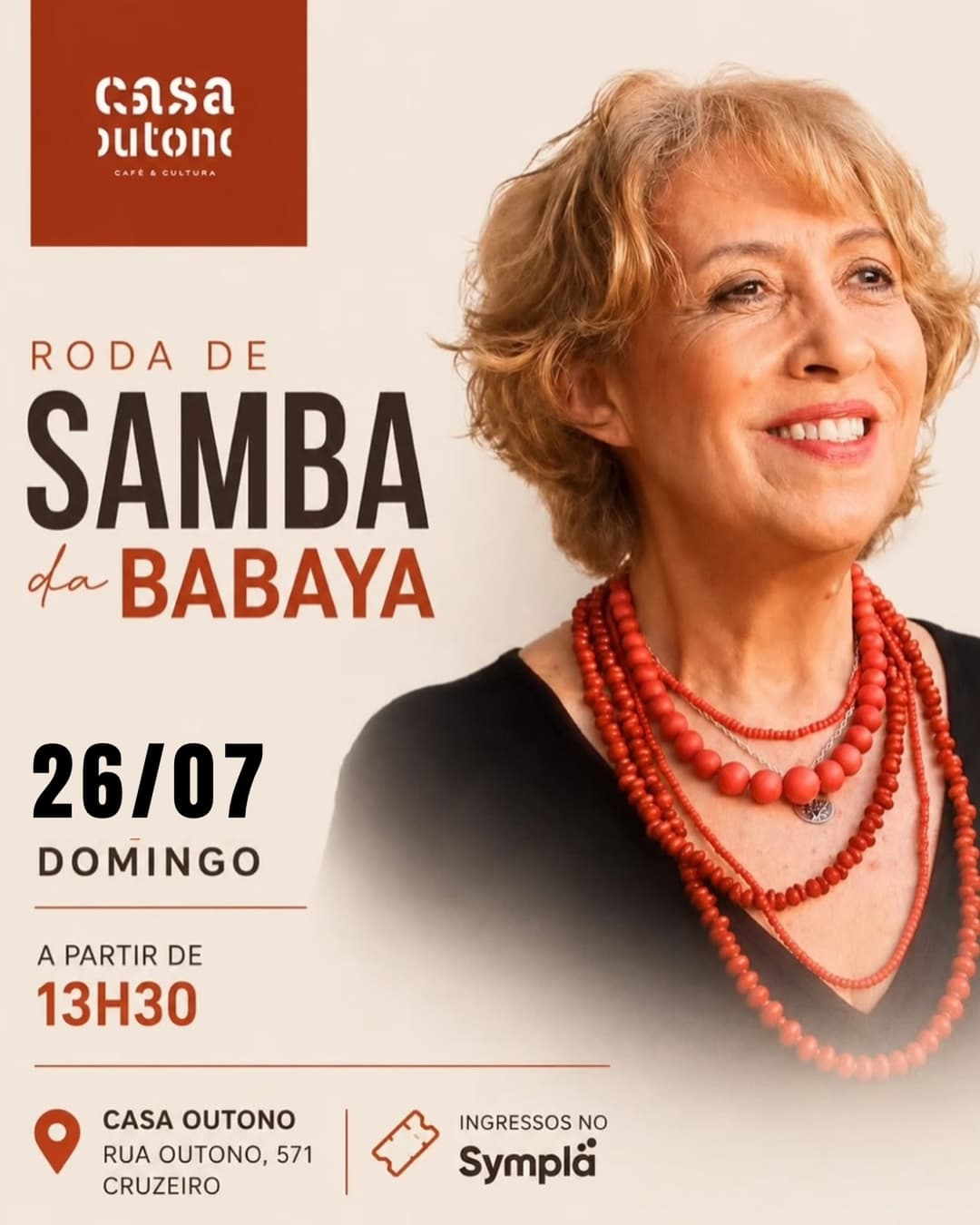 Flyer de Roda de Samba da Babaya