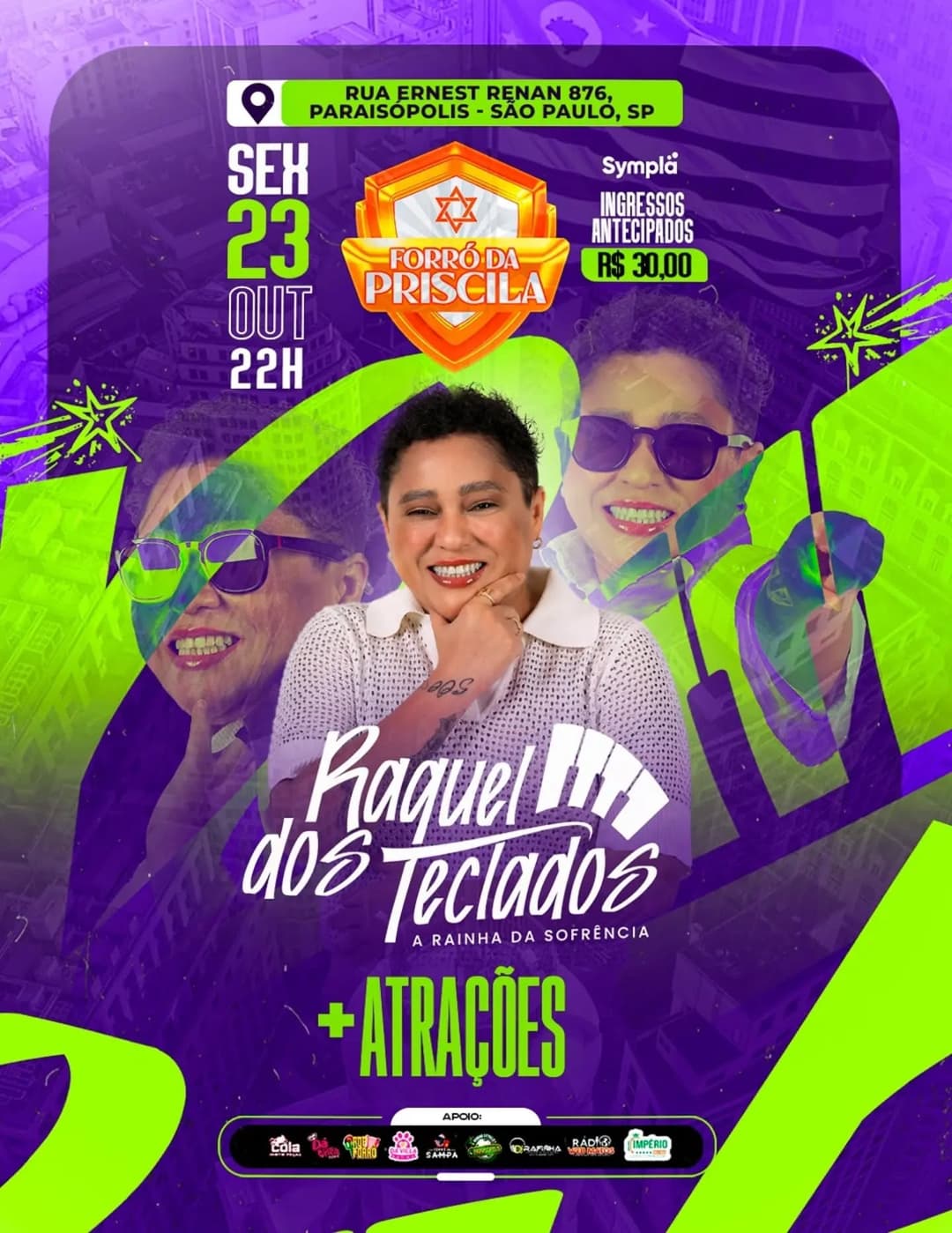 Flyer de Raquel dos Teclados e Elá