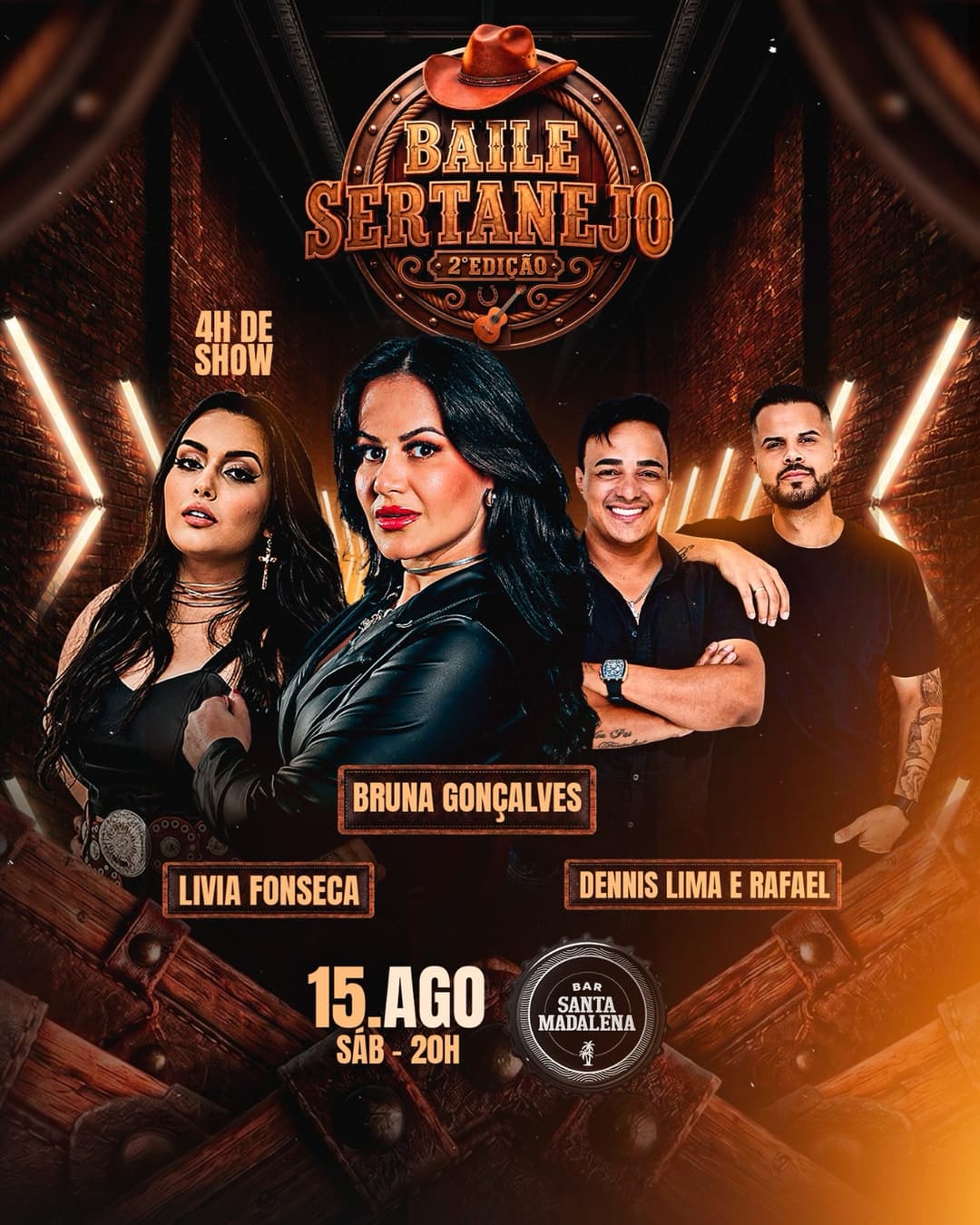 Flyer de Livia Fonseca, Bruna Gonçalves, Dennis Lima e Rafael