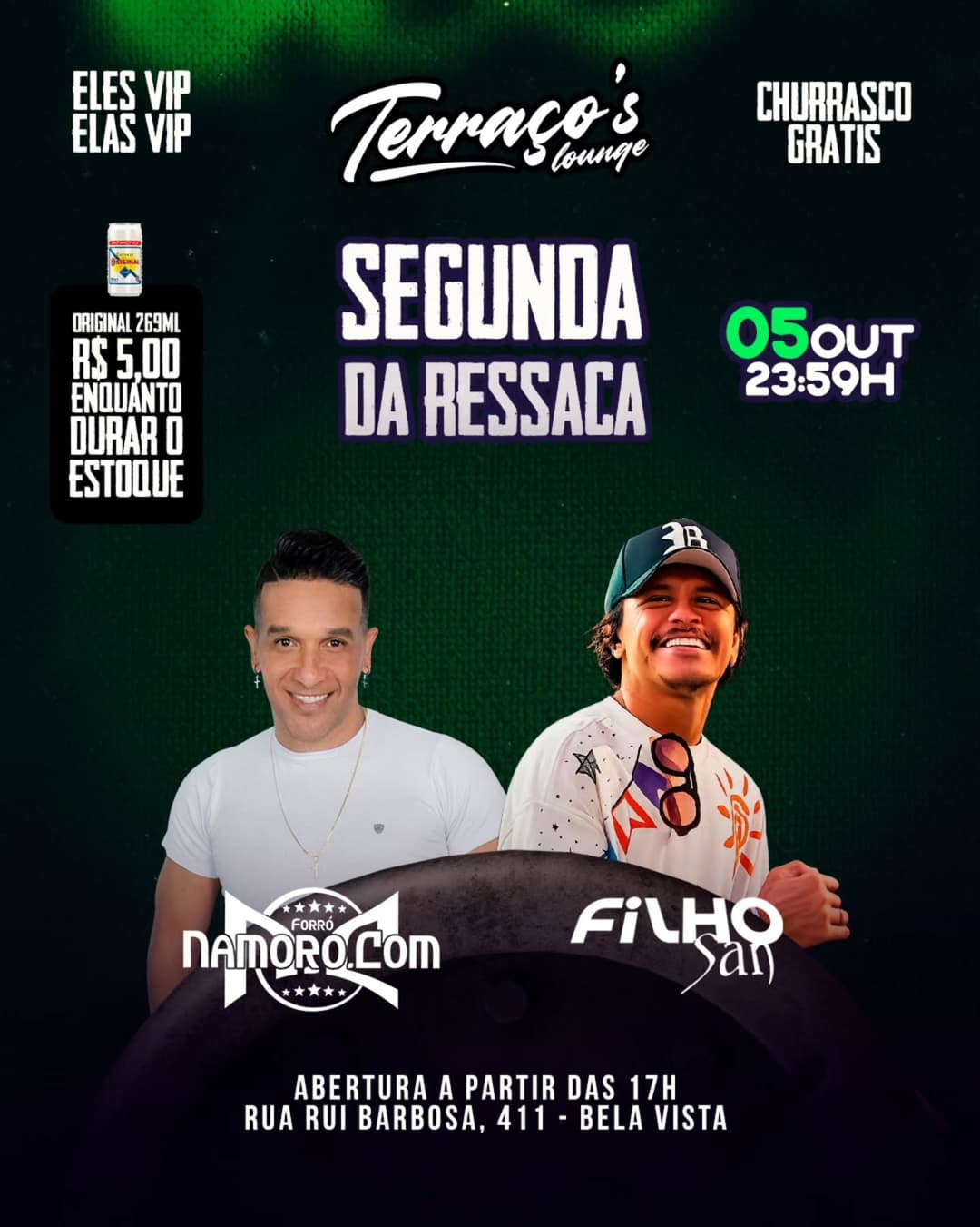 Flyer de Paulinho Namoro.Com e Filho San