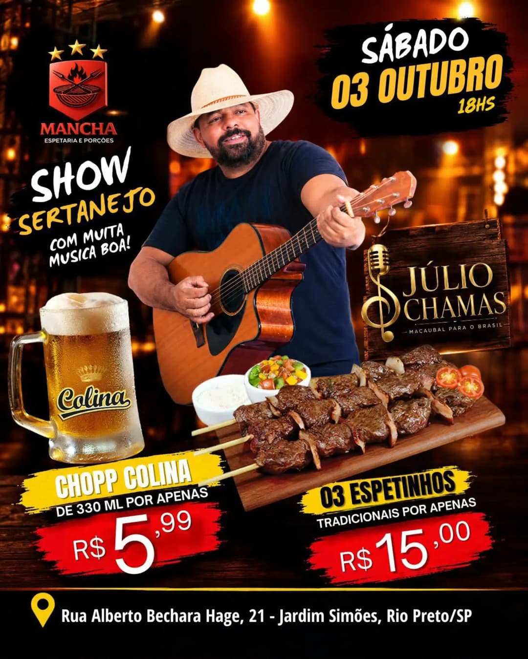 Flyer de Júlio Chamas