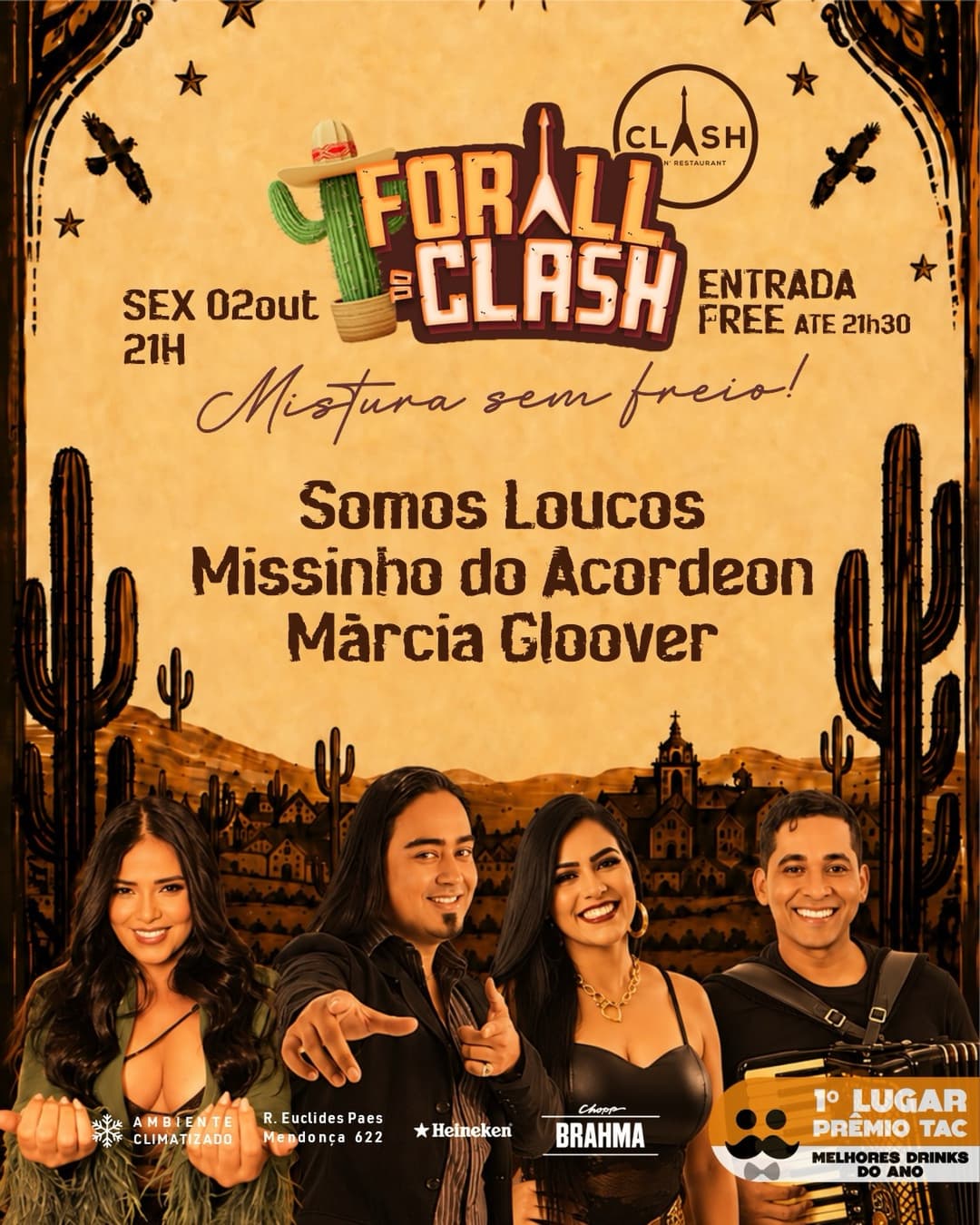 Flyer de Márcia Gloover, Somos Loucos e Missinho do Acordeon