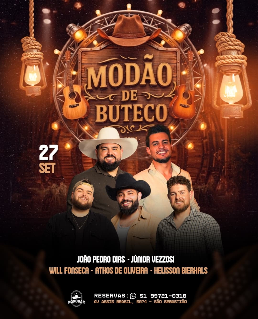Flyer de João Pedro Dias, Júnior Vezzosi e mais 3 artistas