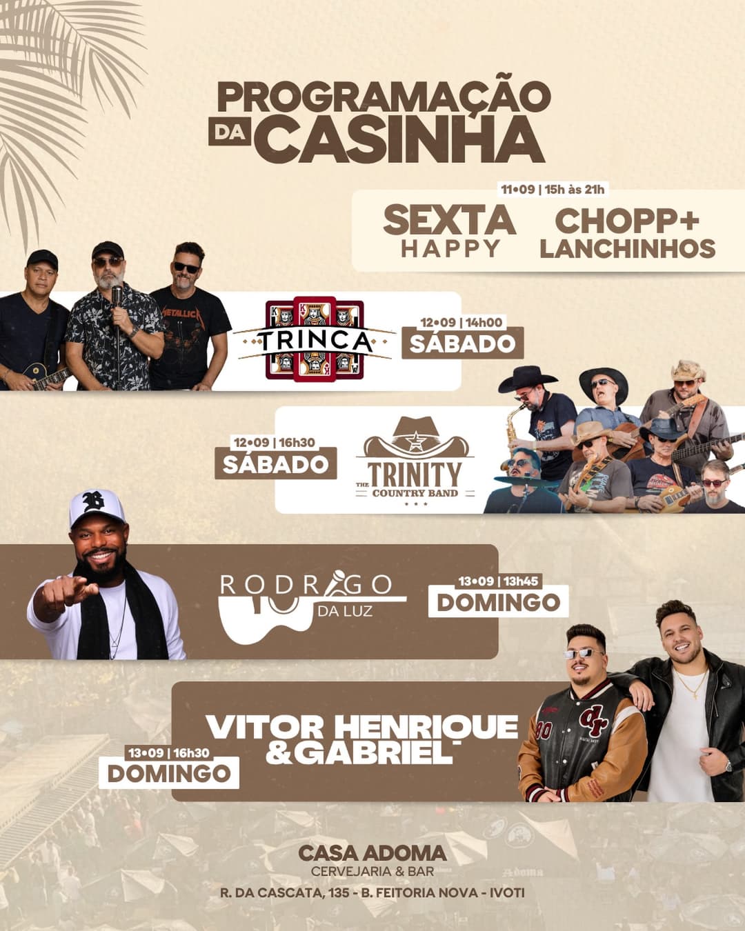 Flyer de The Trinity Country Band e Banda Trinca