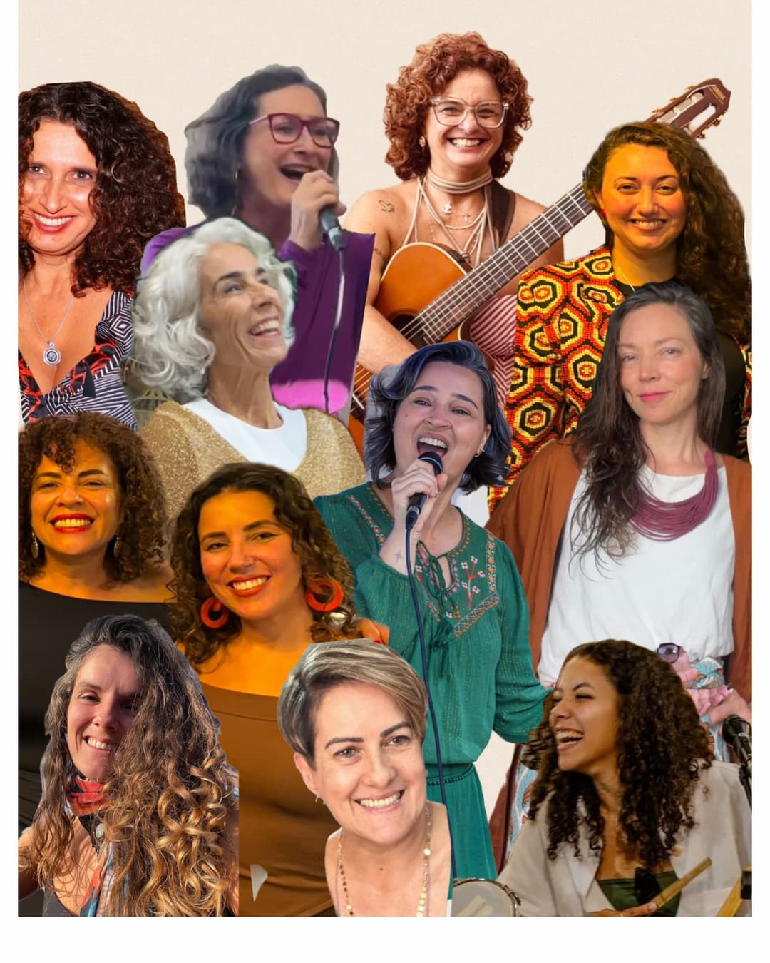 Flyer de Roda Ginga Mulher, Debora Machado e mais 12 artistas