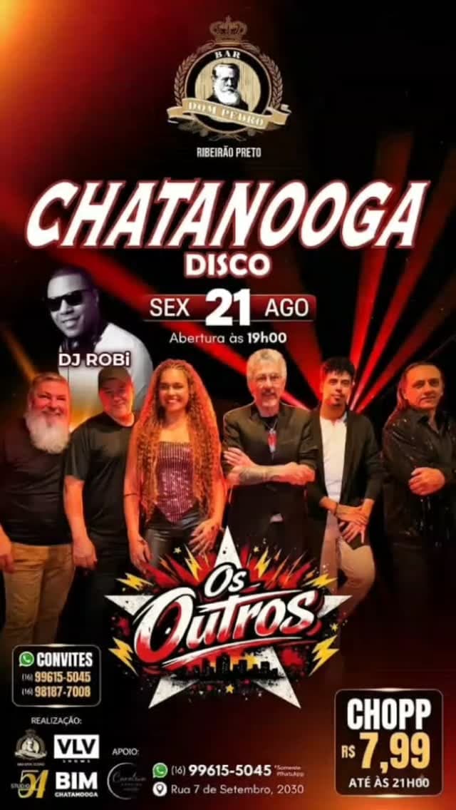 Flyer de DJ Robi, Banda Os Outros e Chatanooga