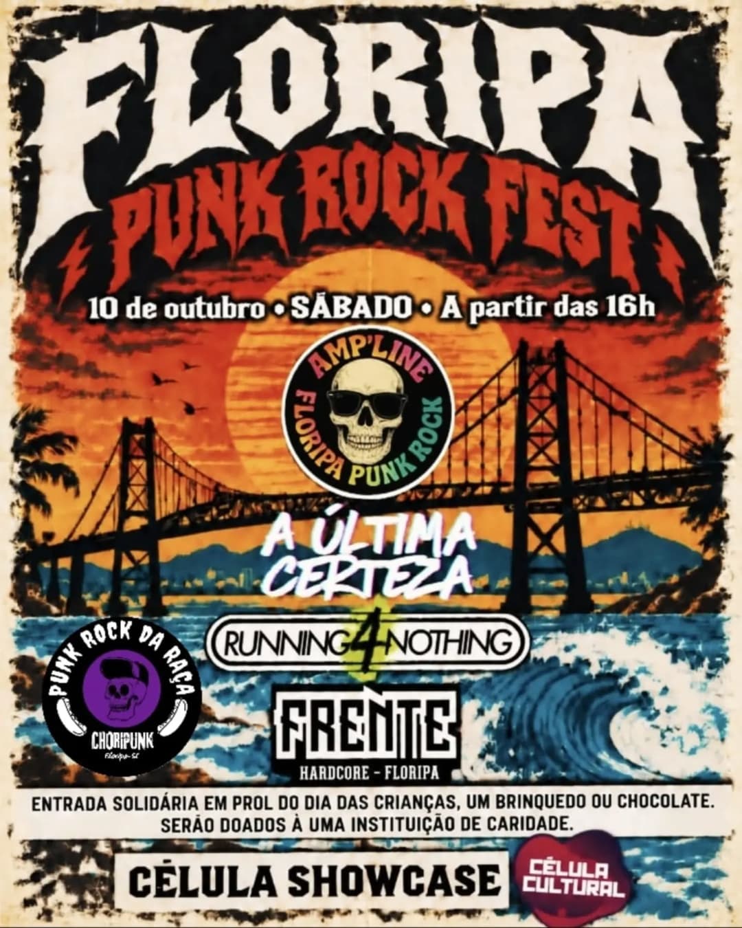 Flyer de Amp'Line, Running4Nothing, Frente HC e A Última Certeza