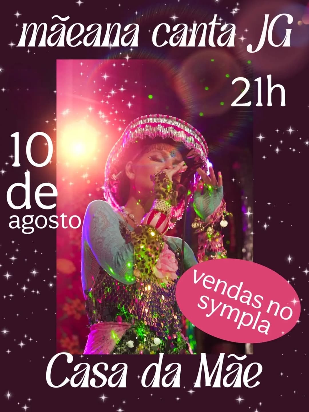 Flyer de Maeana canta JG