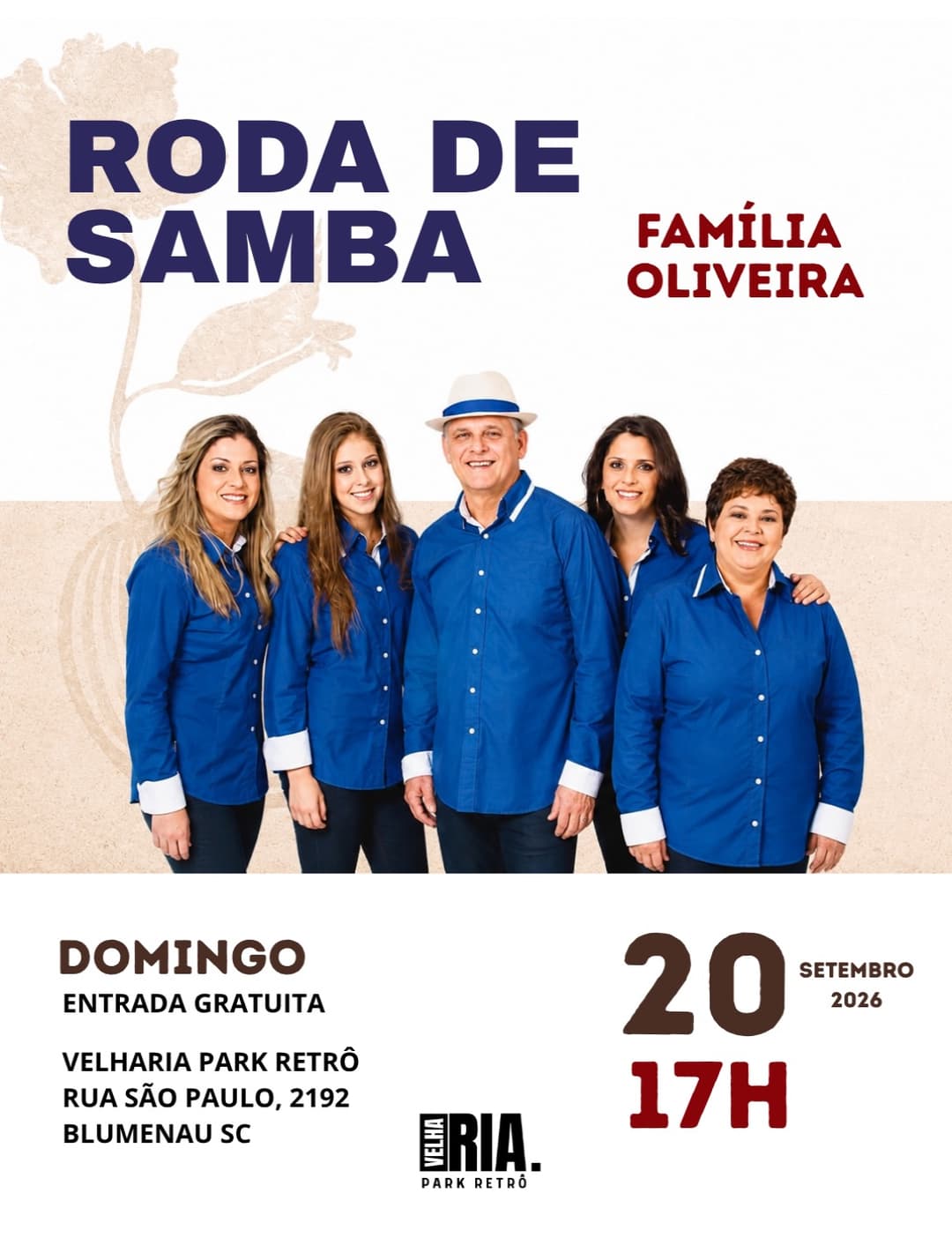 Flyer de Família Oliveira e Grupo Caxambu