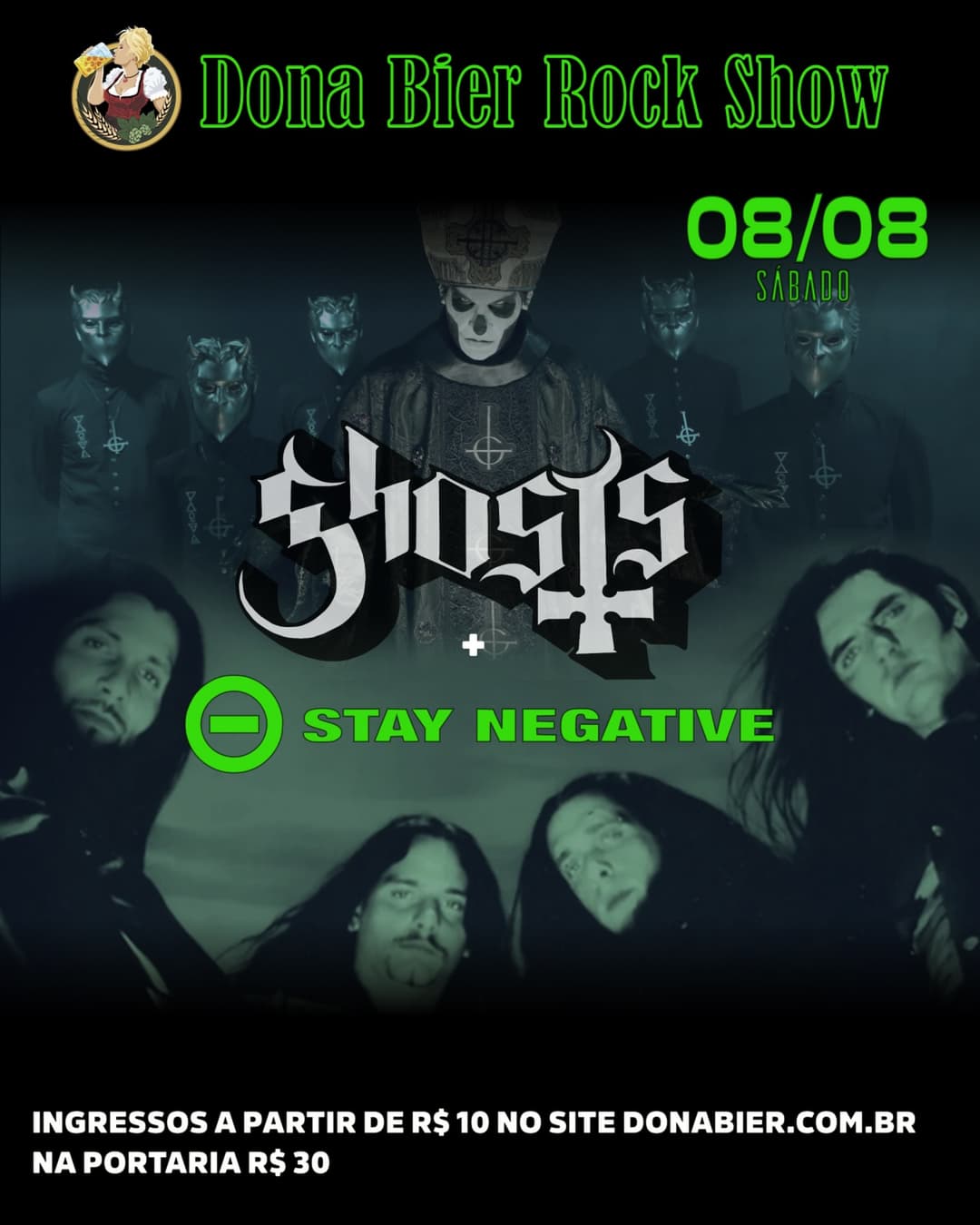 Flyer de Ghosts e Stay Negative
