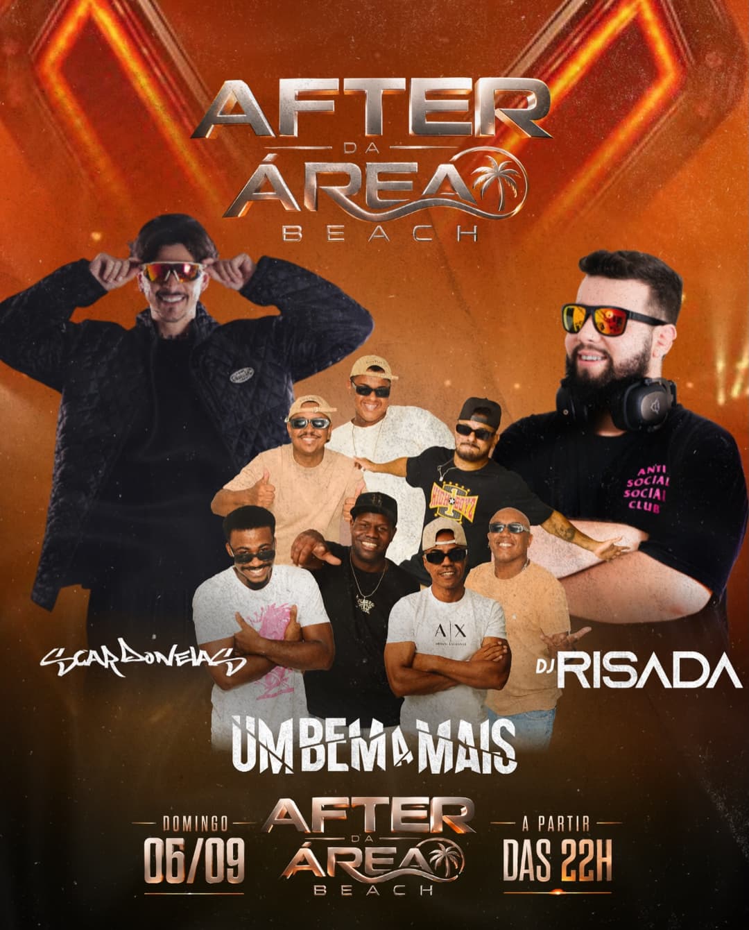 Flyer de 2 DJs, 1 Grupo de Pagode e 3 ATRAÇÕES