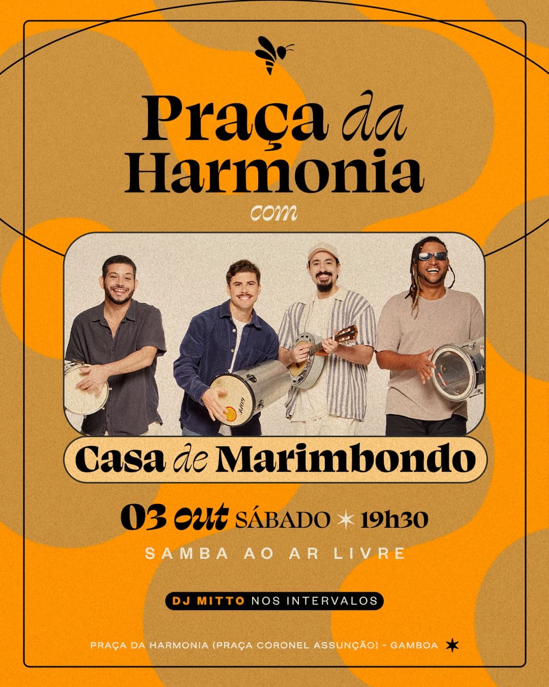 Flyer de Casa de Marimbondo e DJ Mitto