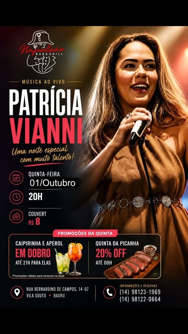 Flyer de Patrícia Vianni