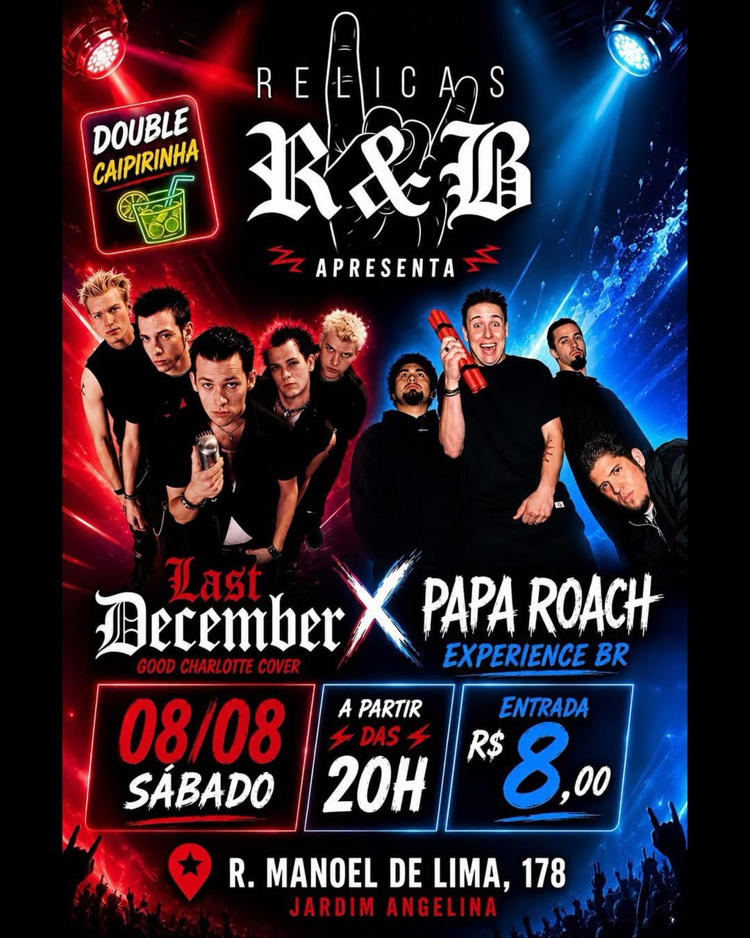 Flyer de Papa Roach Experience e Papa Roach XP