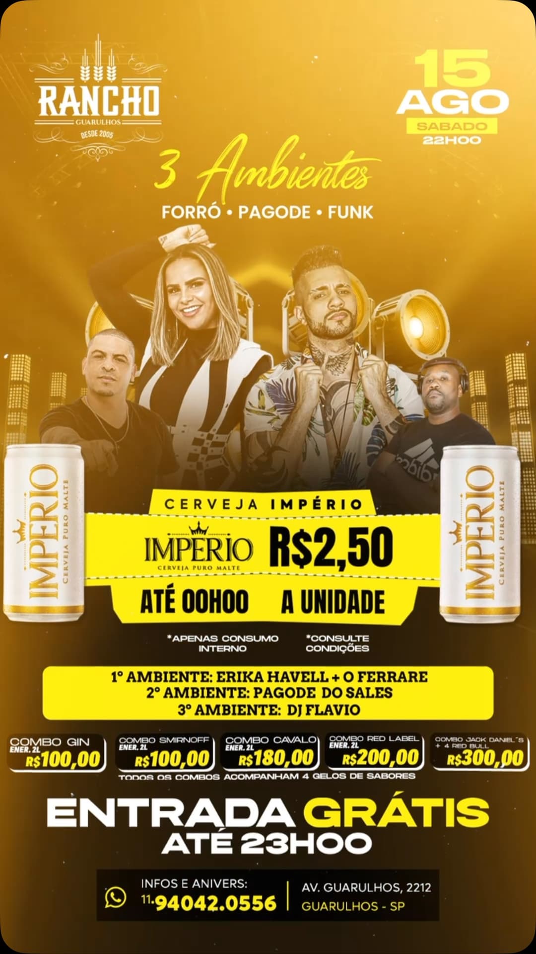 Flyer de DJ Flavio Lucas e Pagode do Sales