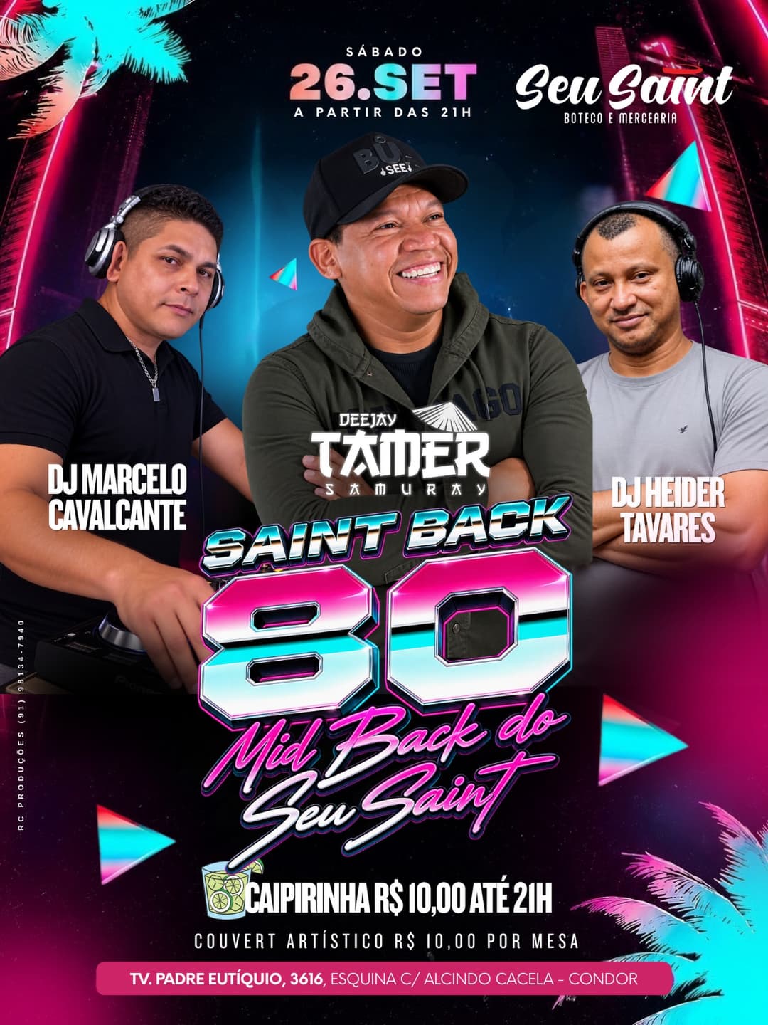 Flyer de DJ Marcelo Cavalcante e mais 2 artistas