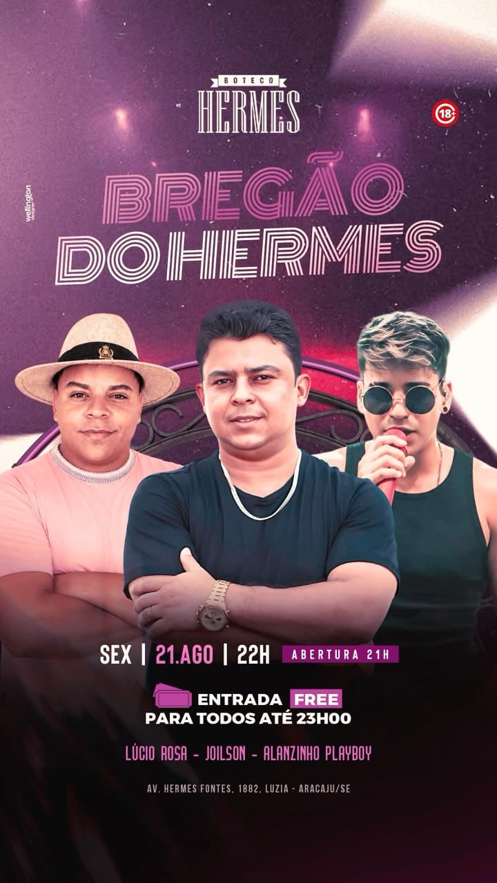 Flyer de Lúcio Rosa, Joilson e Alanzinho Playboy