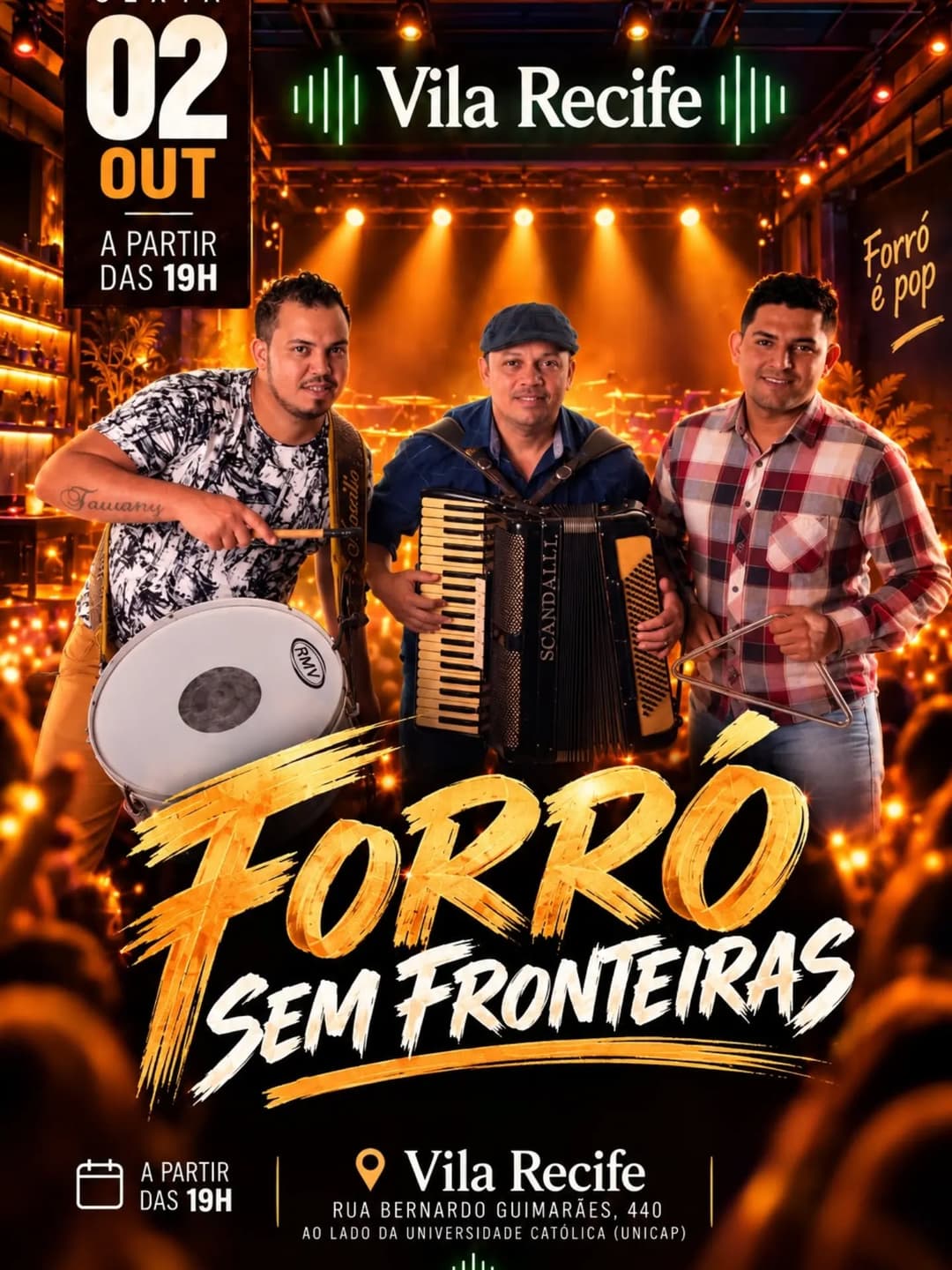 Flyer de Forró Sem Fronteiras