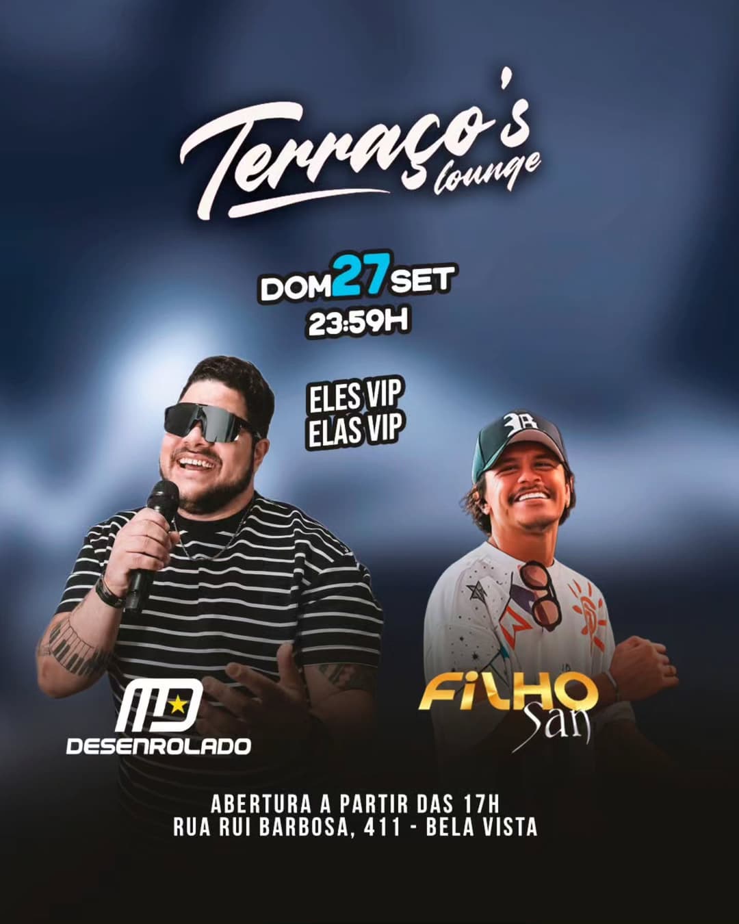 Flyer de MD Desenrolado e Filho San