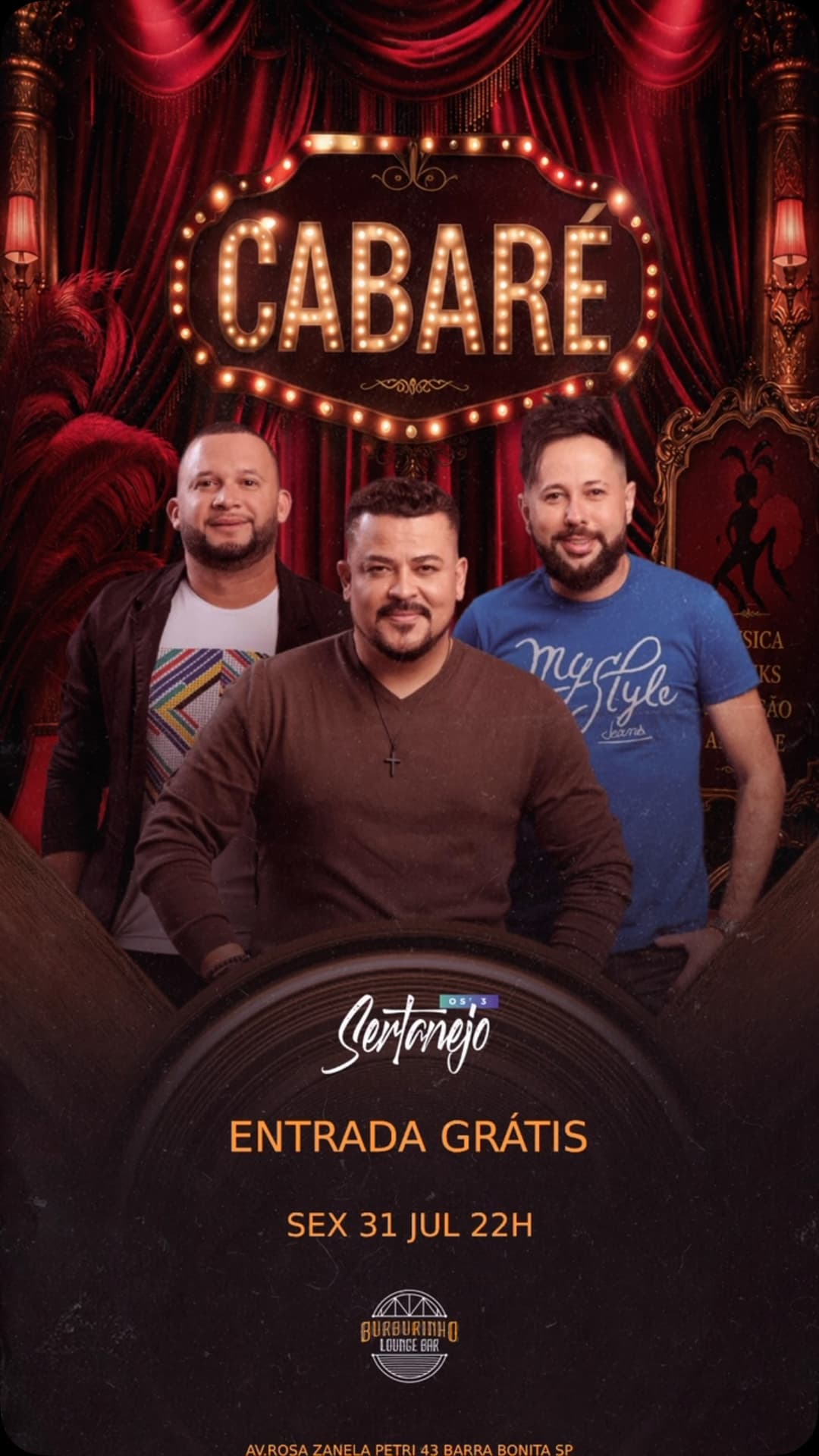 Flyer de Os'3 Sertanejo