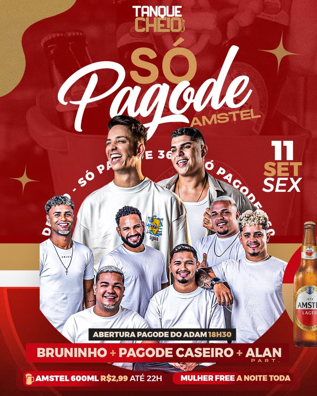 Flyer de Bruninho, Pagode Caseiro e Alan