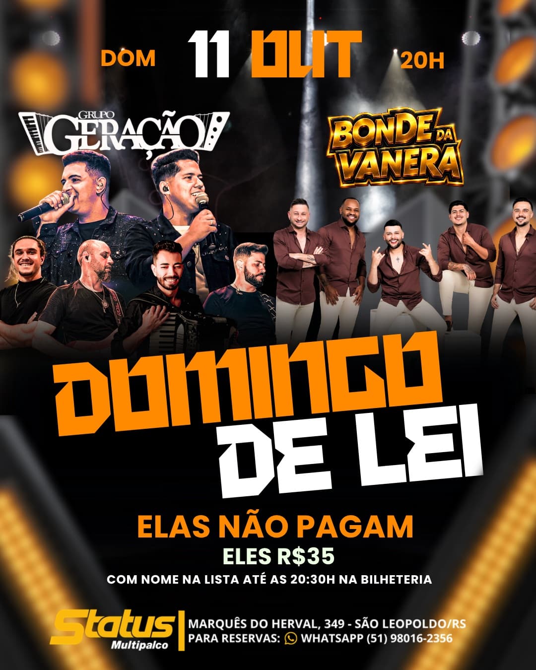 Flyer de Grupo Geração e Bonde da Vanera