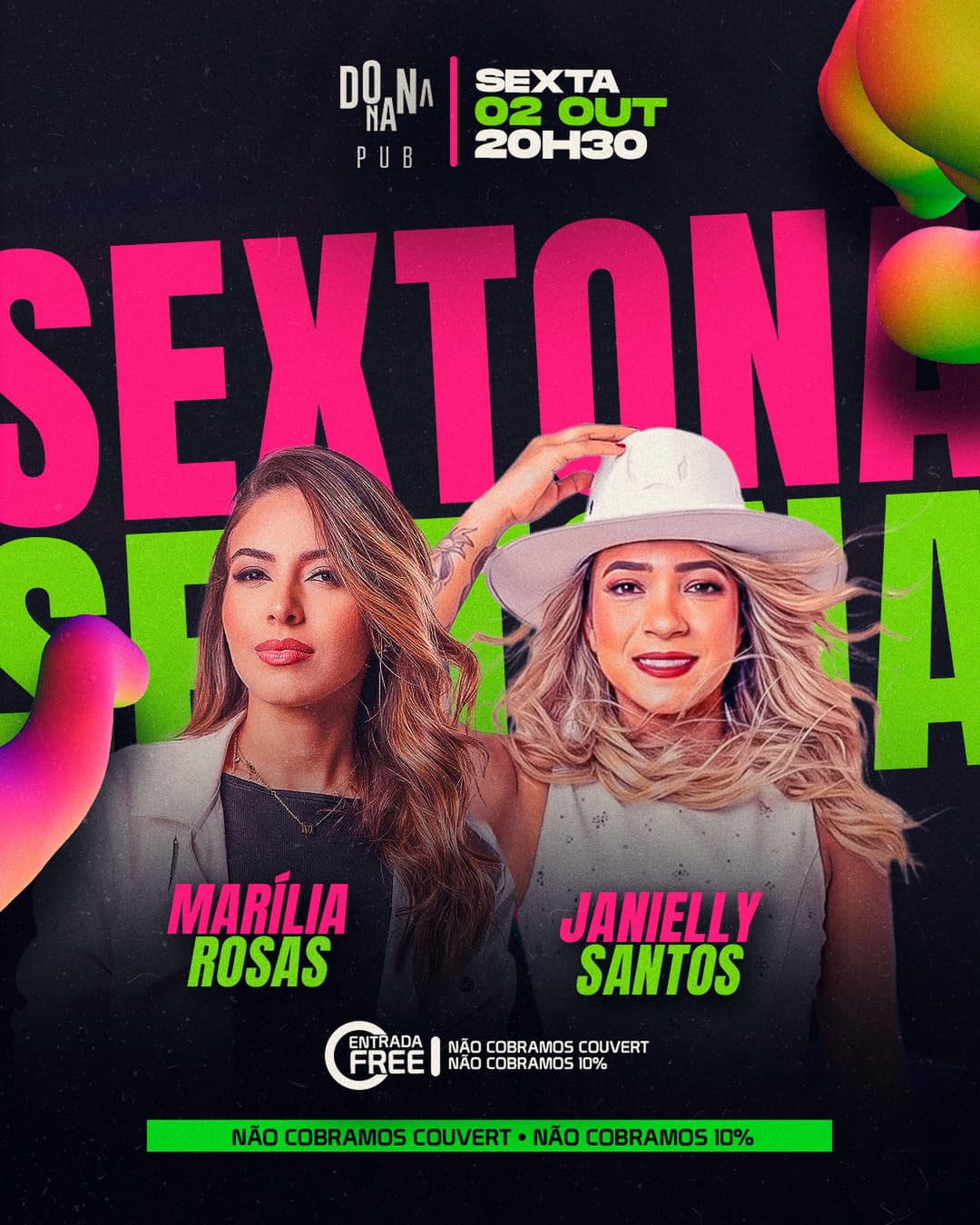 Flyer de Marília Rosas | A Rainha do Muído e Janielly Santos