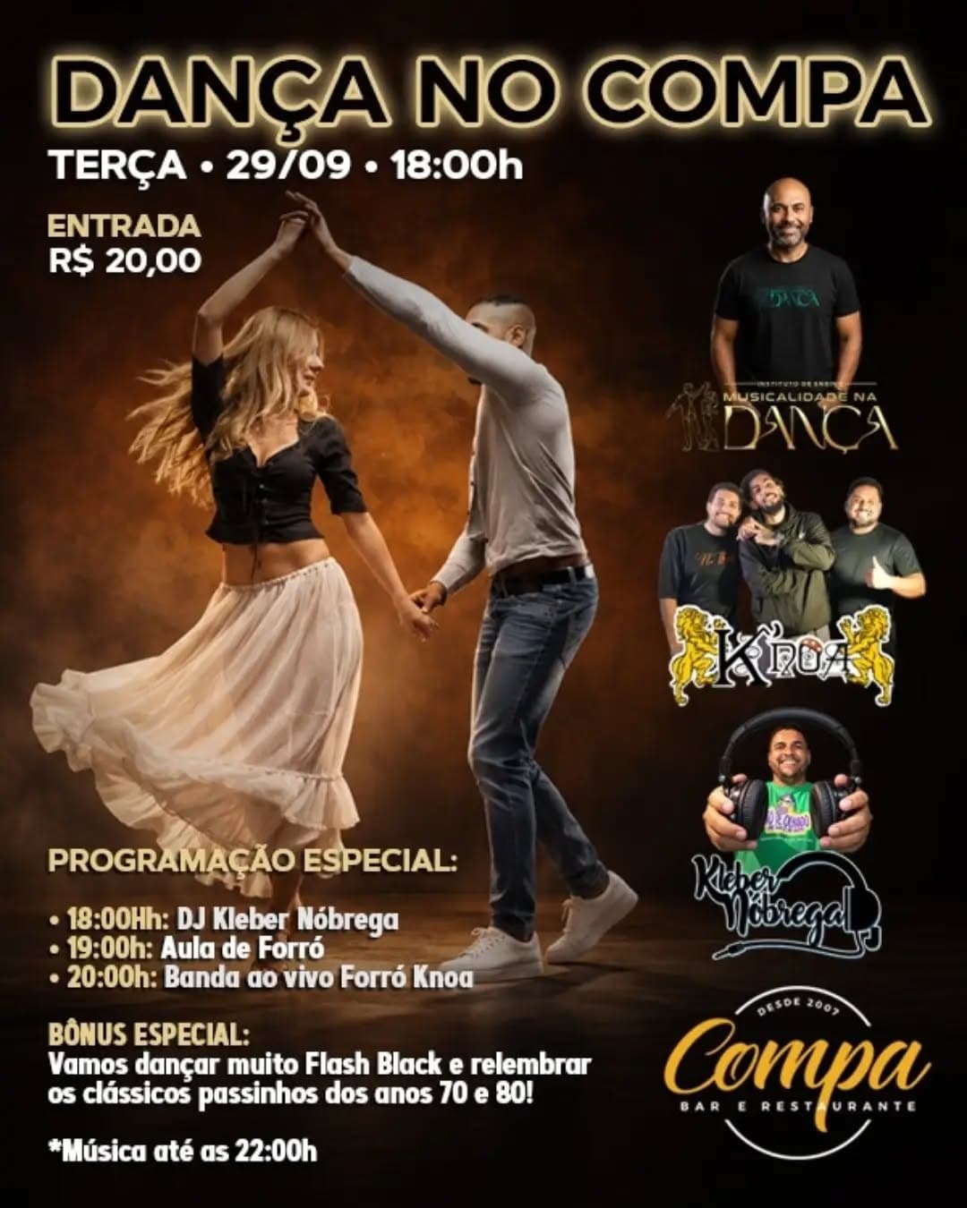 Flyer de DJ Kleber Nóbrega e Forró Knoa